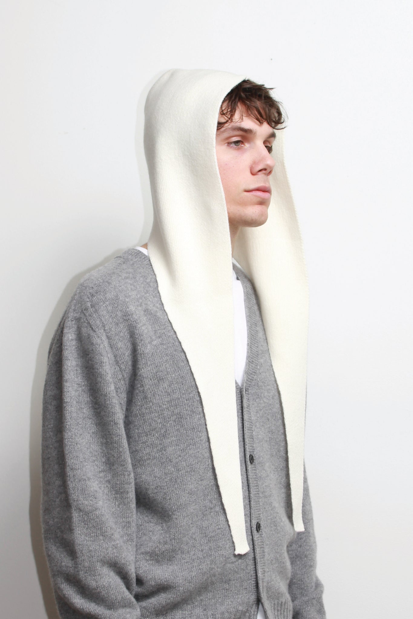 Andy Merino Wool Head Scarf in Ivory