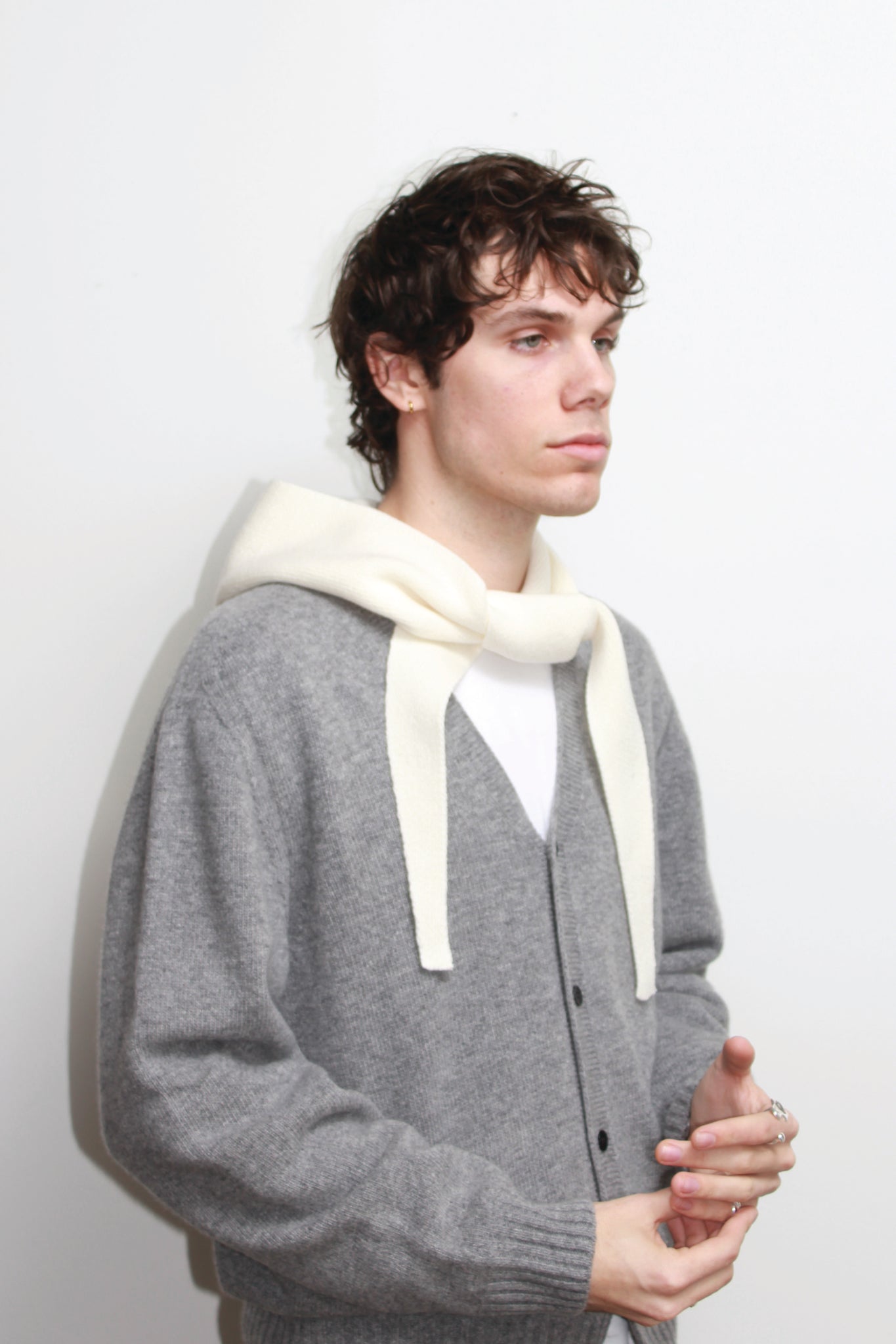 Andy Merino Wool Head Scarf in Ivory