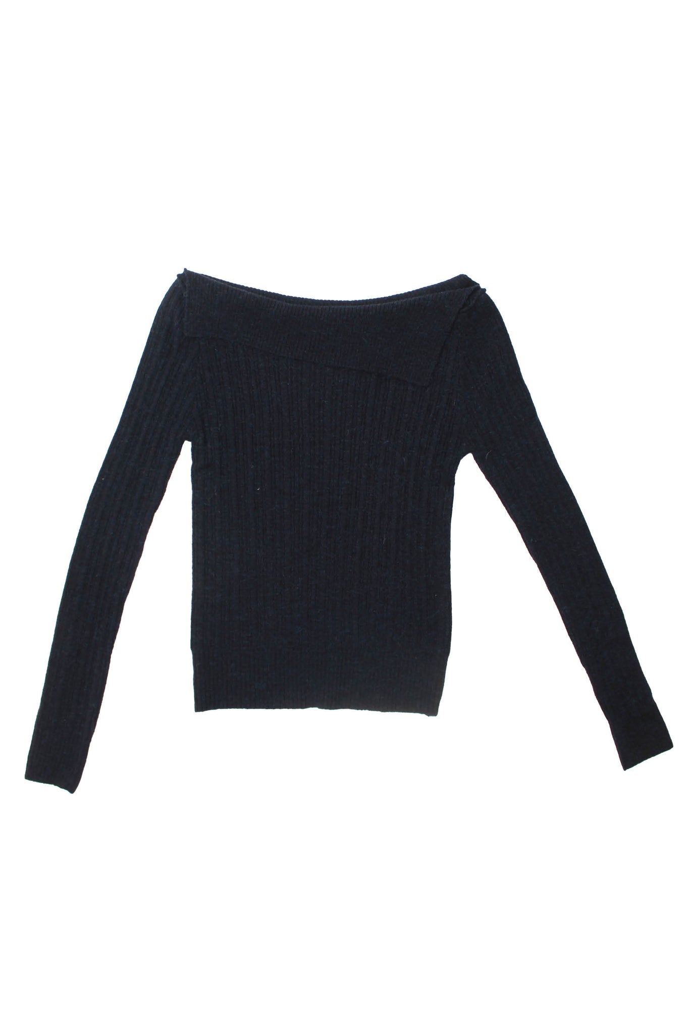 Alpaca Ribbed Off Shoulder Knit