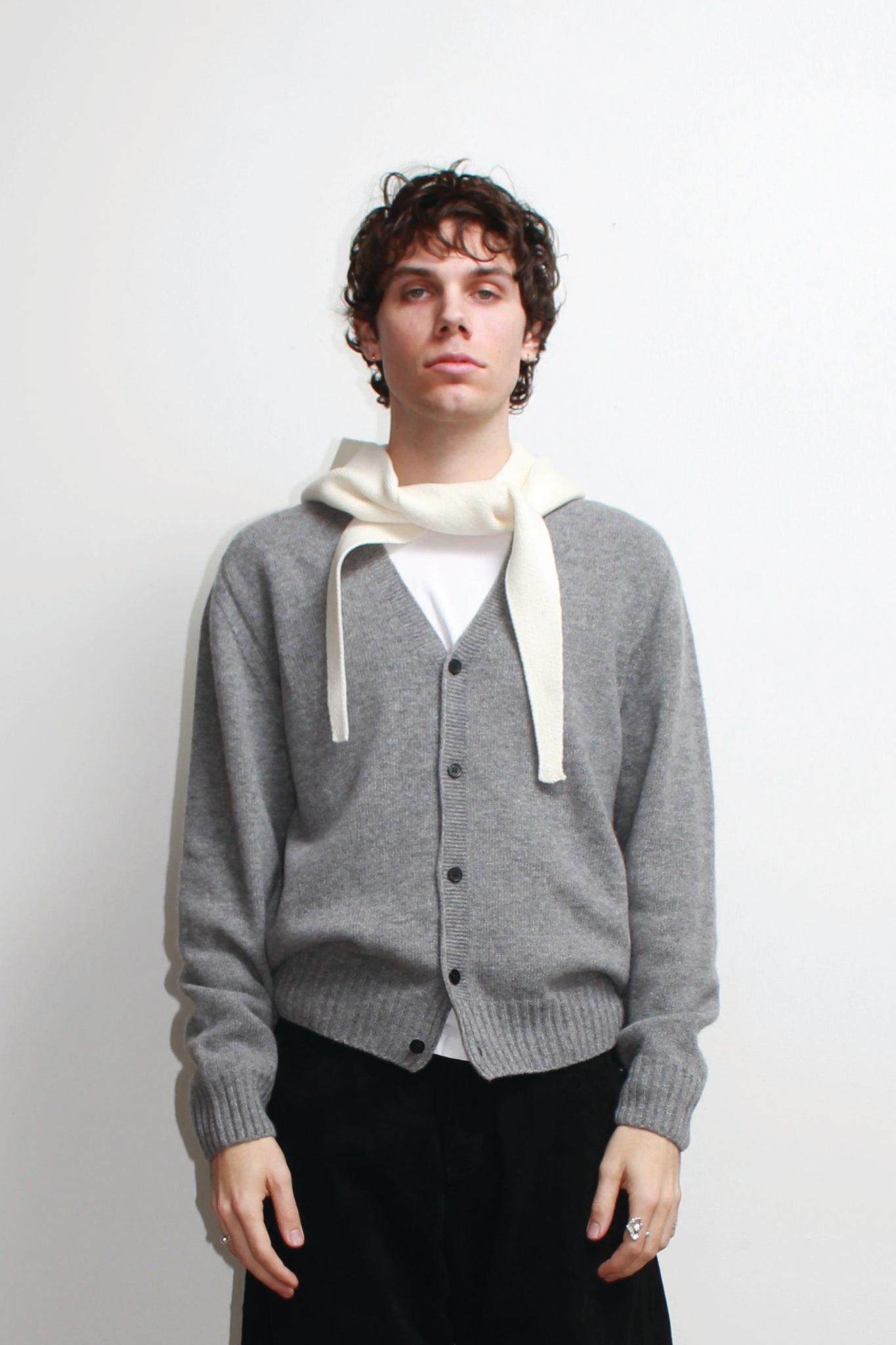 Andy Merino Wool Head Scarf in Ivory