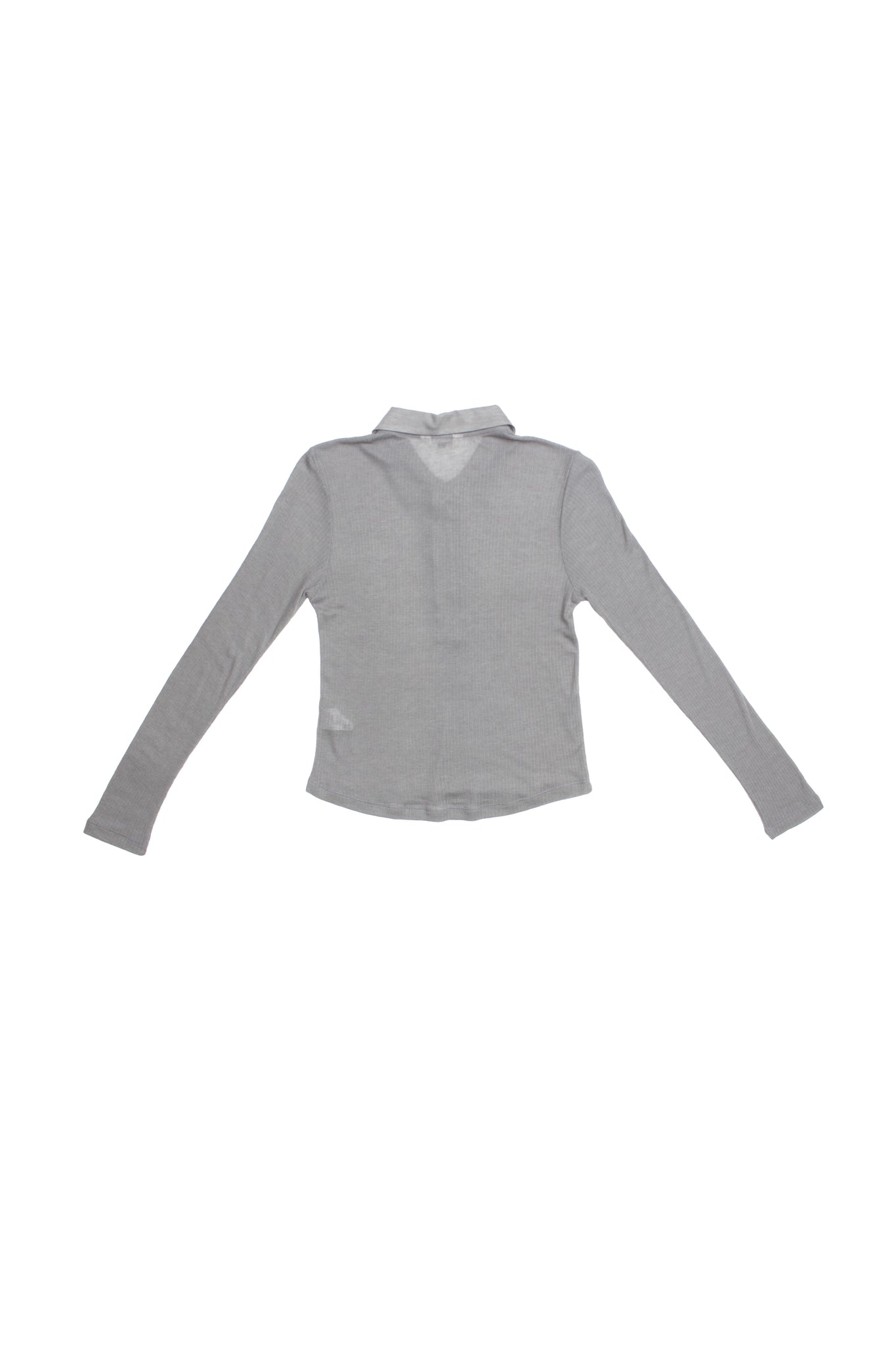 Tencel Ribbed Polo Shirts in Light Grey