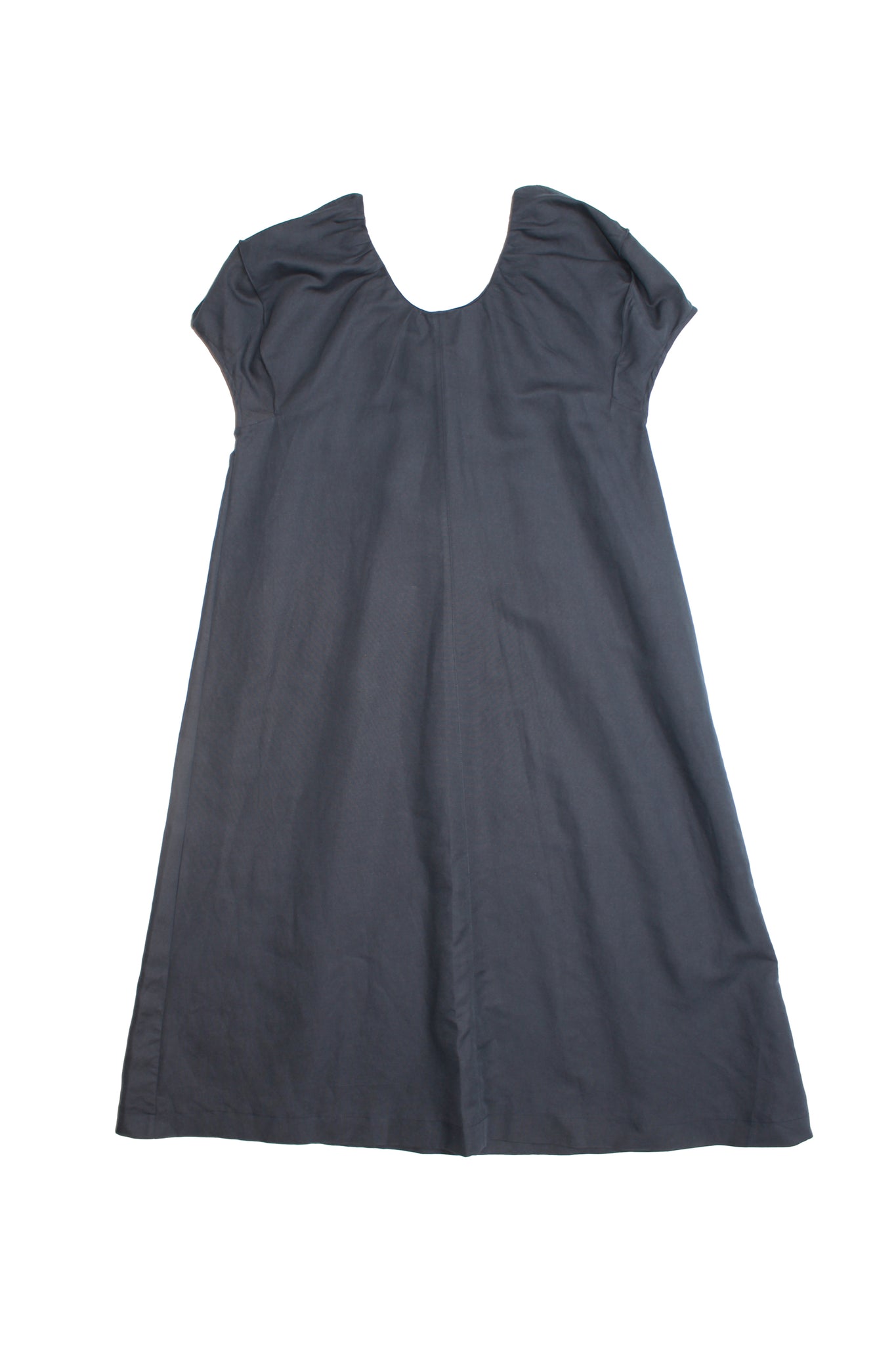 Cap Ballon Sleeve Dress in Navy