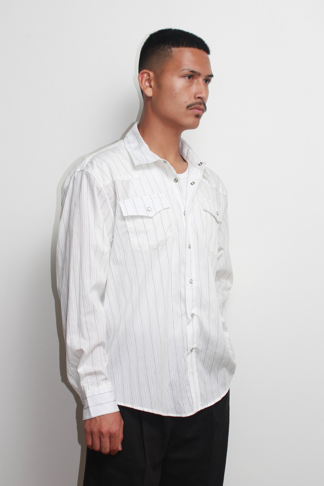 Stripe Western Summer Shirt in White