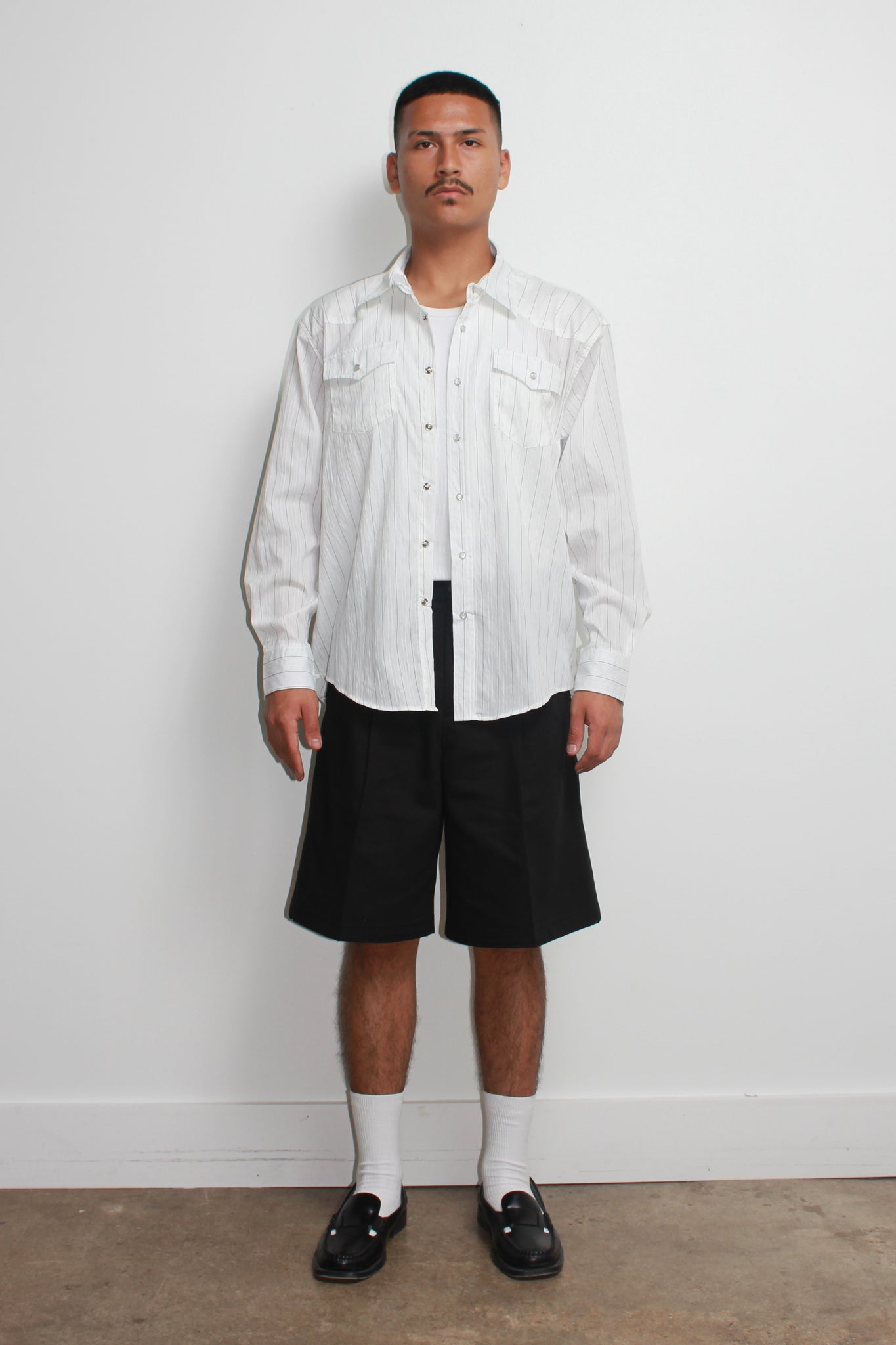 Stripe Western Summer Shirt in White