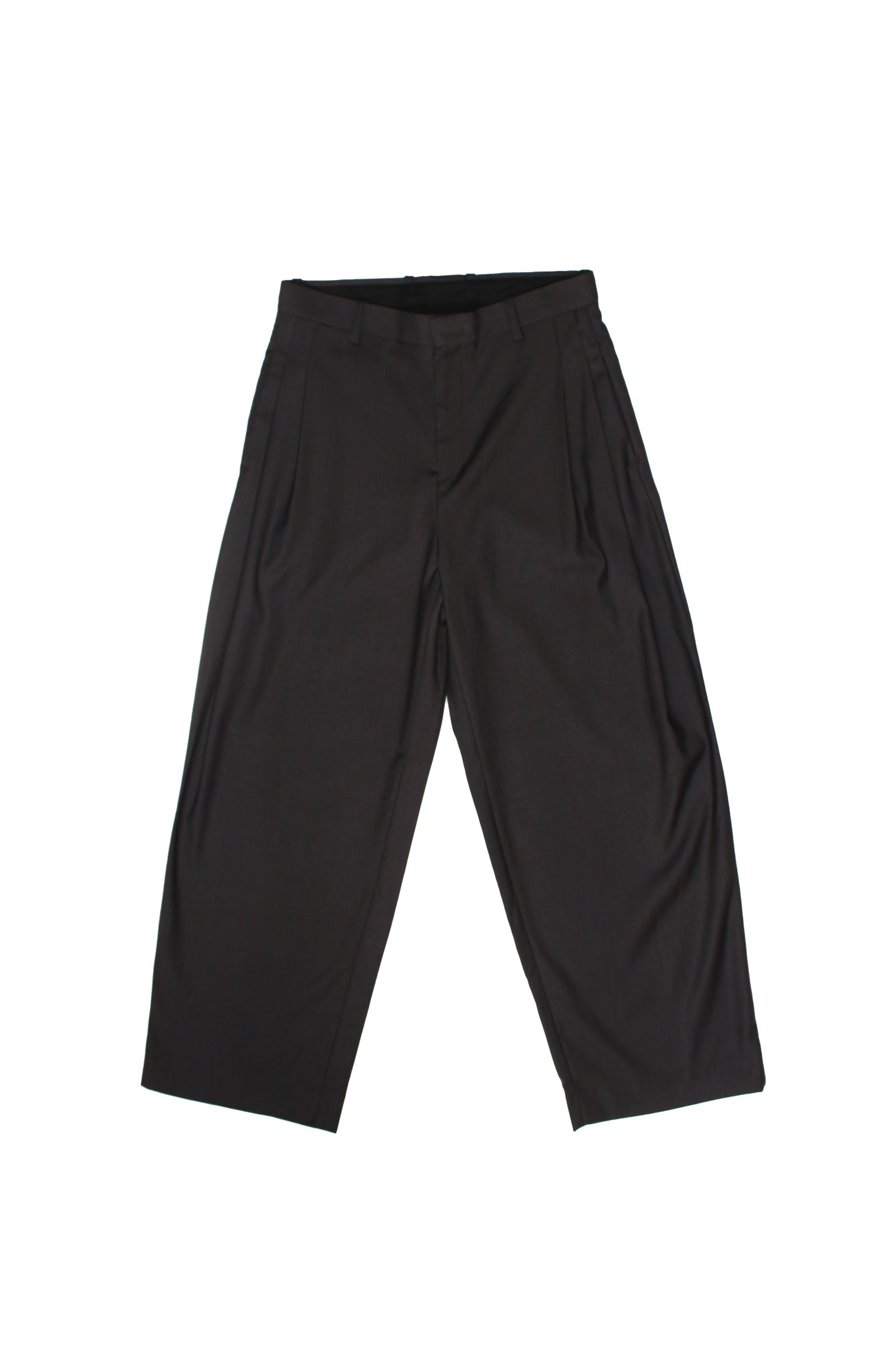 Three Pin-tuck Trousers in Charcoal