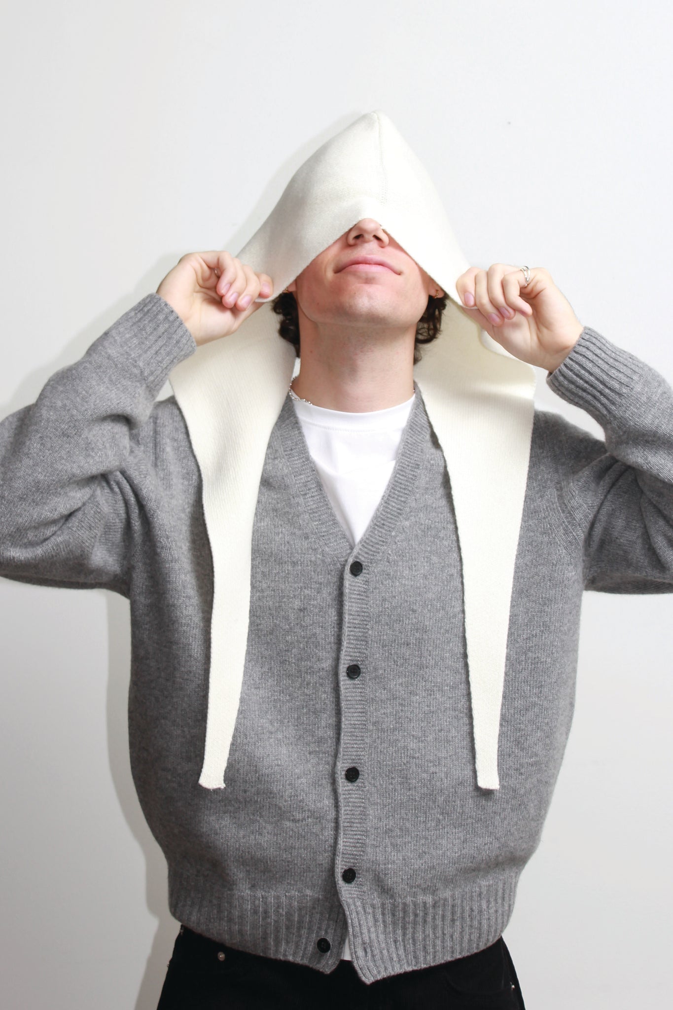 Andy Merino Wool Head Scarf in Ivory