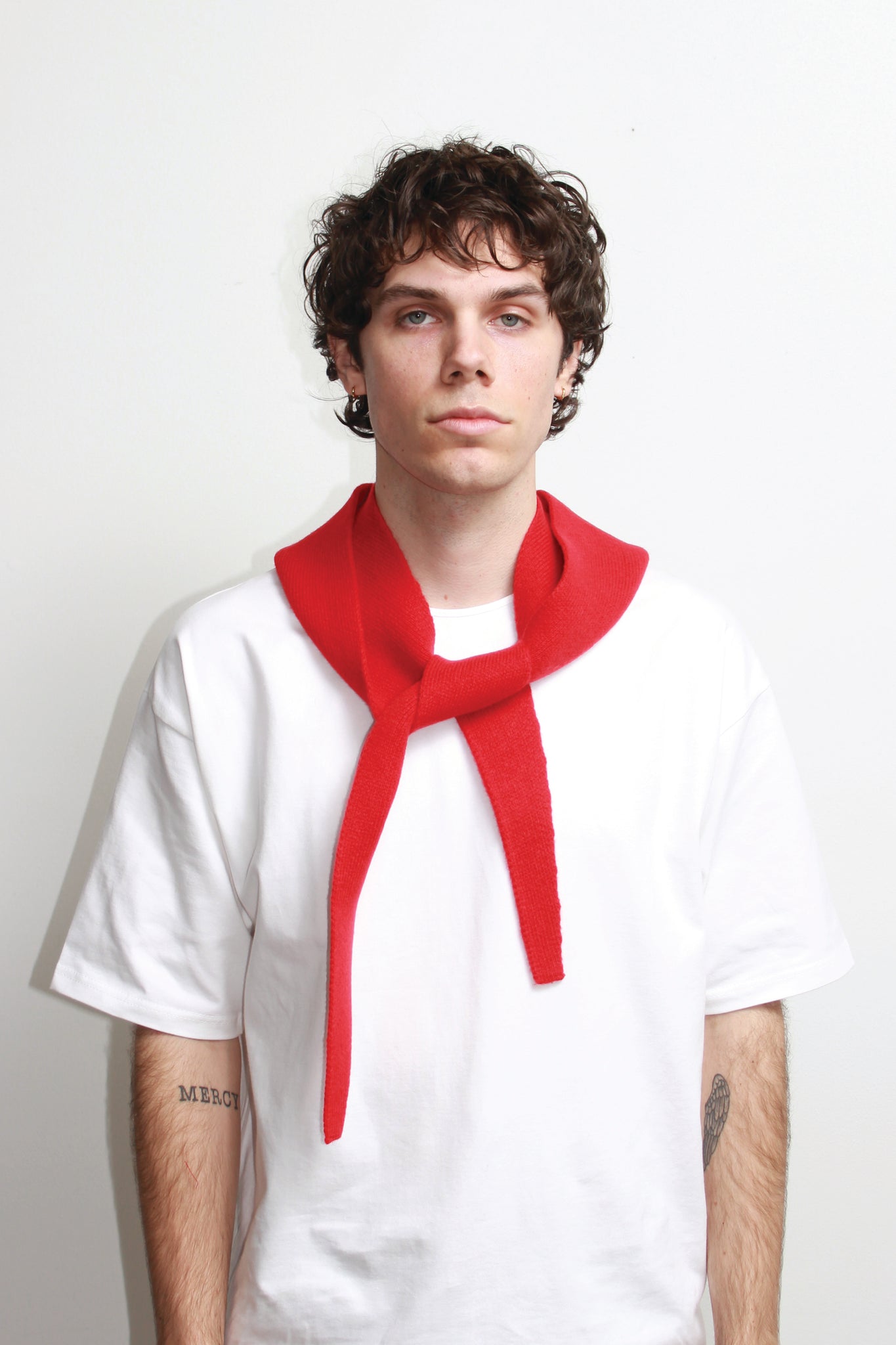 Andy Merino Wool Head Scarf in Red