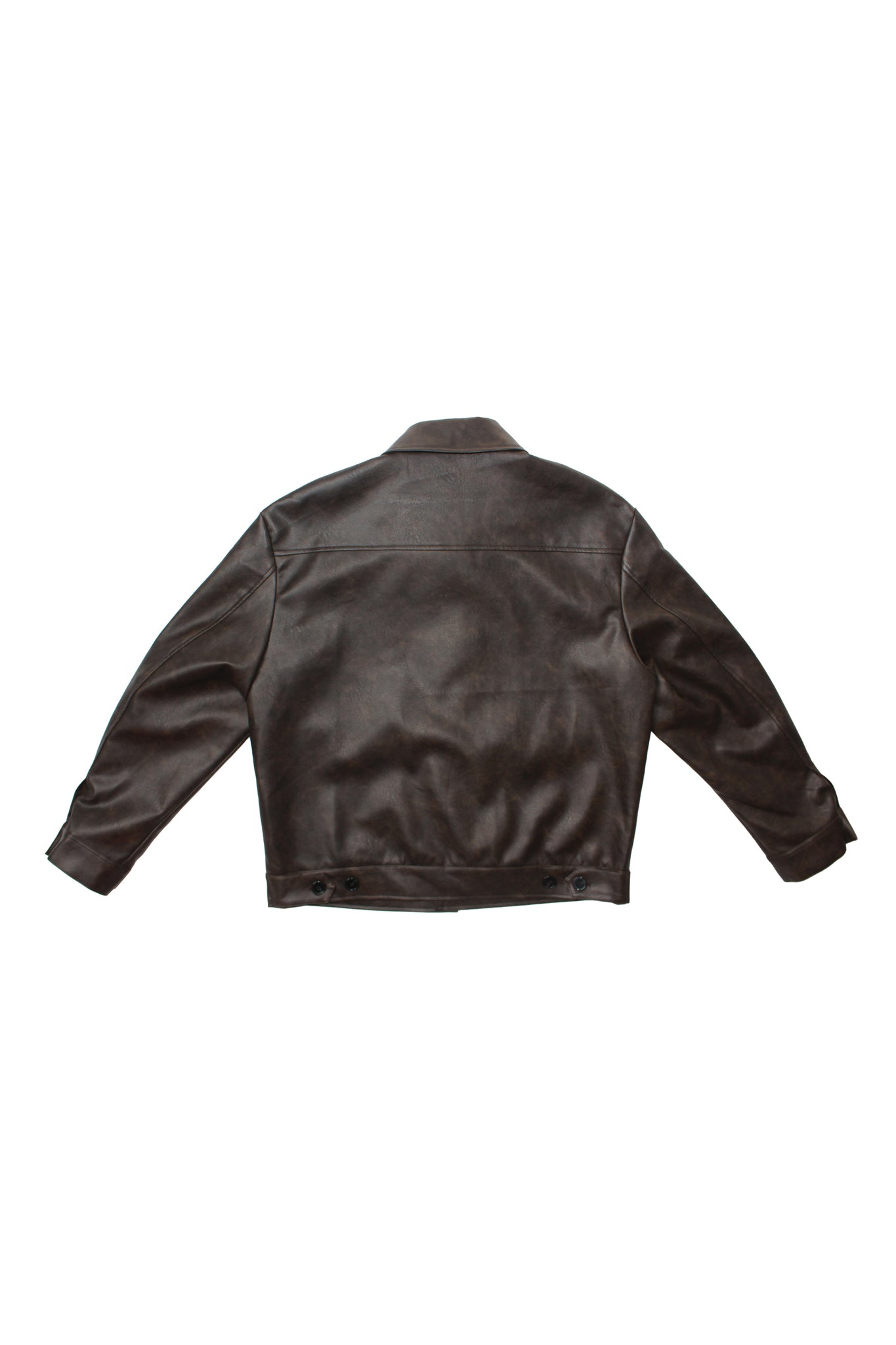 Murphy Pocket Faux Leather Jacket in Brown