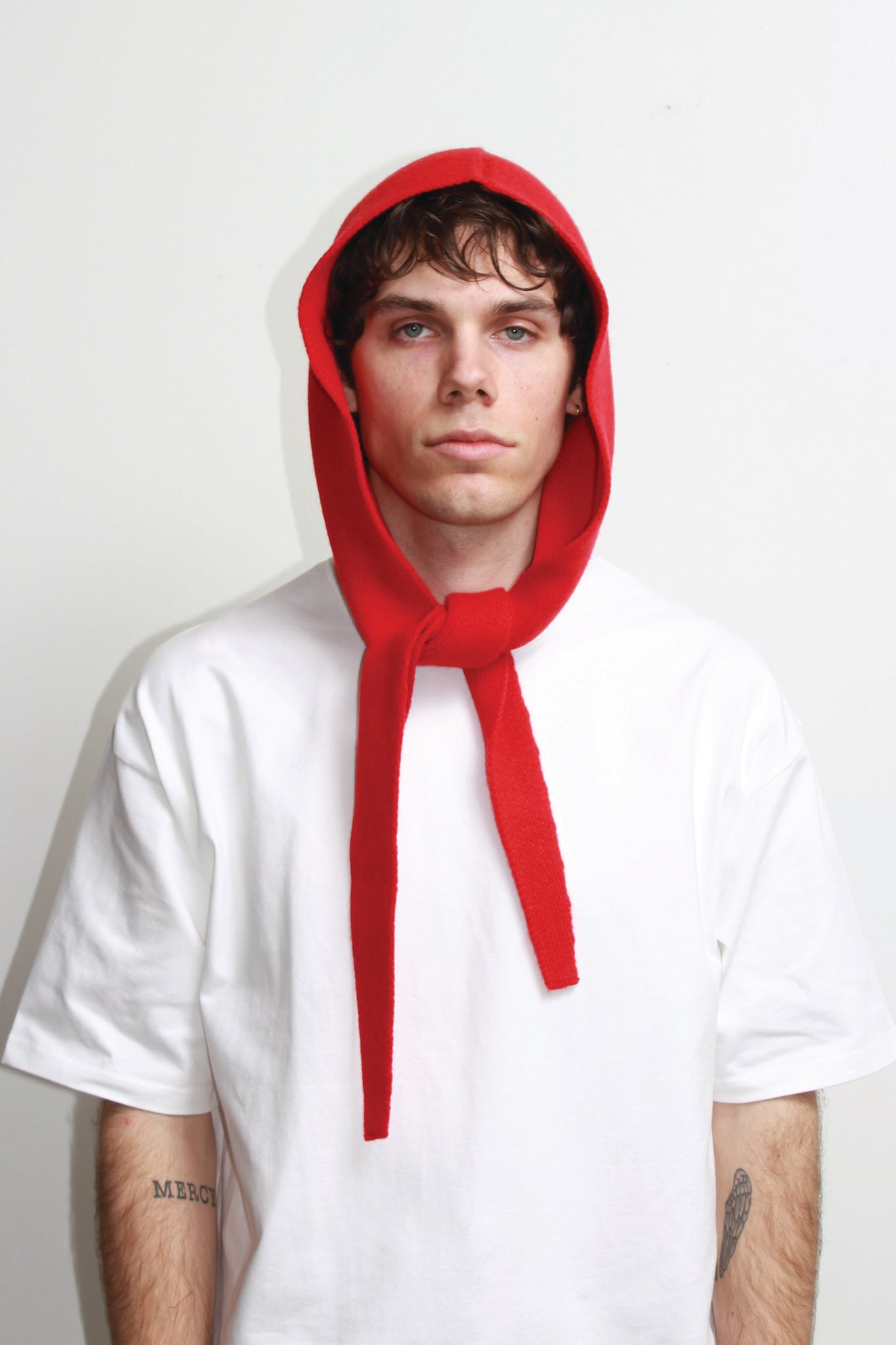 Andy Merino Wool Head Scarf in Red