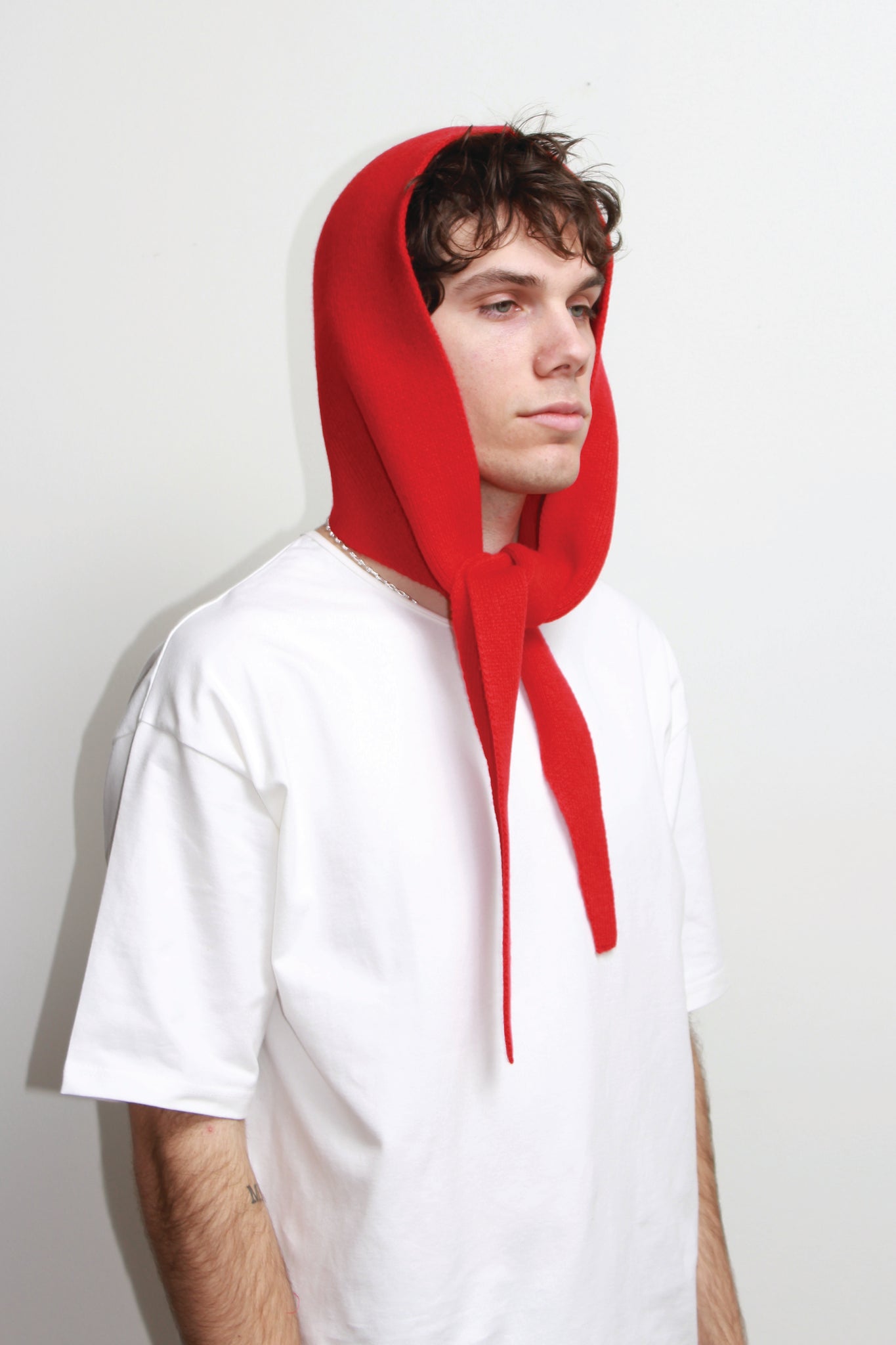 Andy Merino Wool Head Scarf in Red