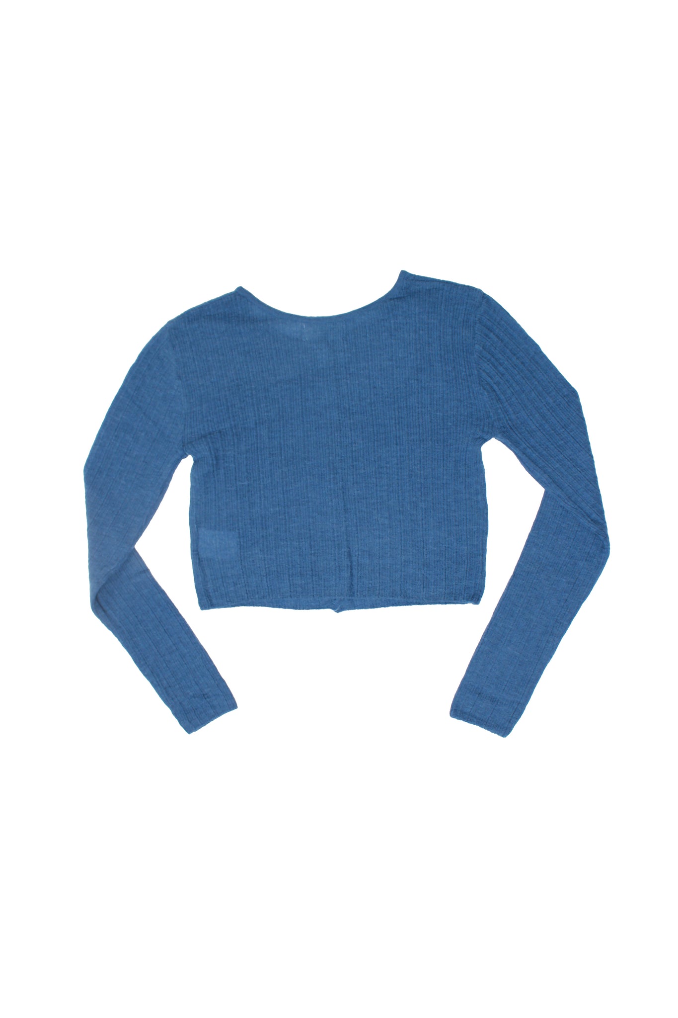 Rein Alpaca Ribbed Cardigan in Blue