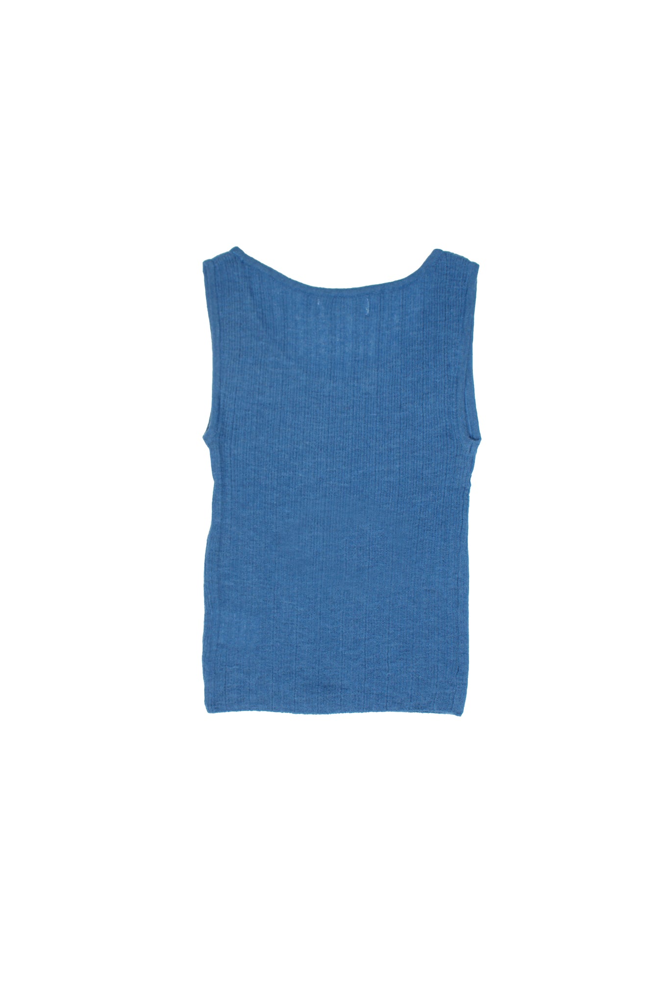 Rein Alpaca Ribbed Sleeveless Top in Blue