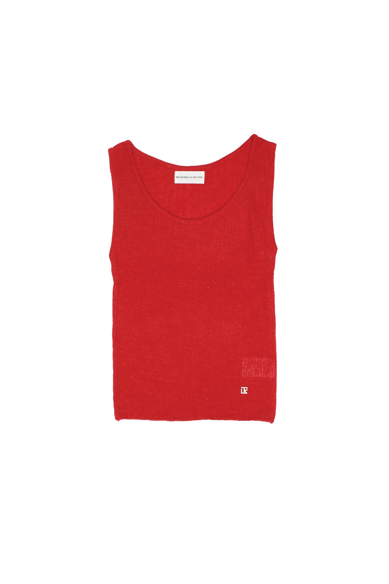 Rein Alpaca Ribbed Sleeveless Top in Red