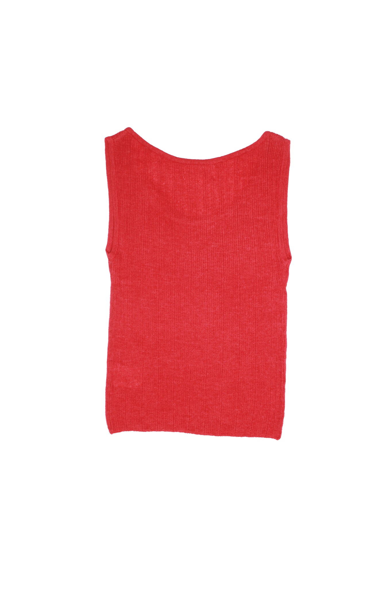 Rein Alpaca Ribbed Sleeveless Top in Red