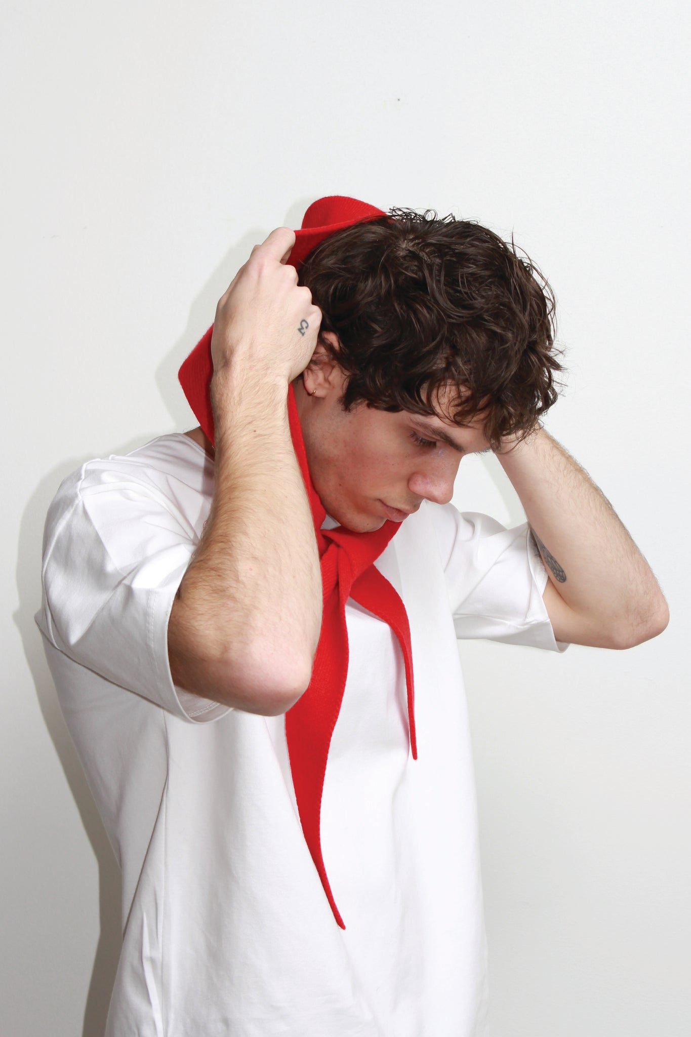 Andy Merino Wool Head Scarf in Red