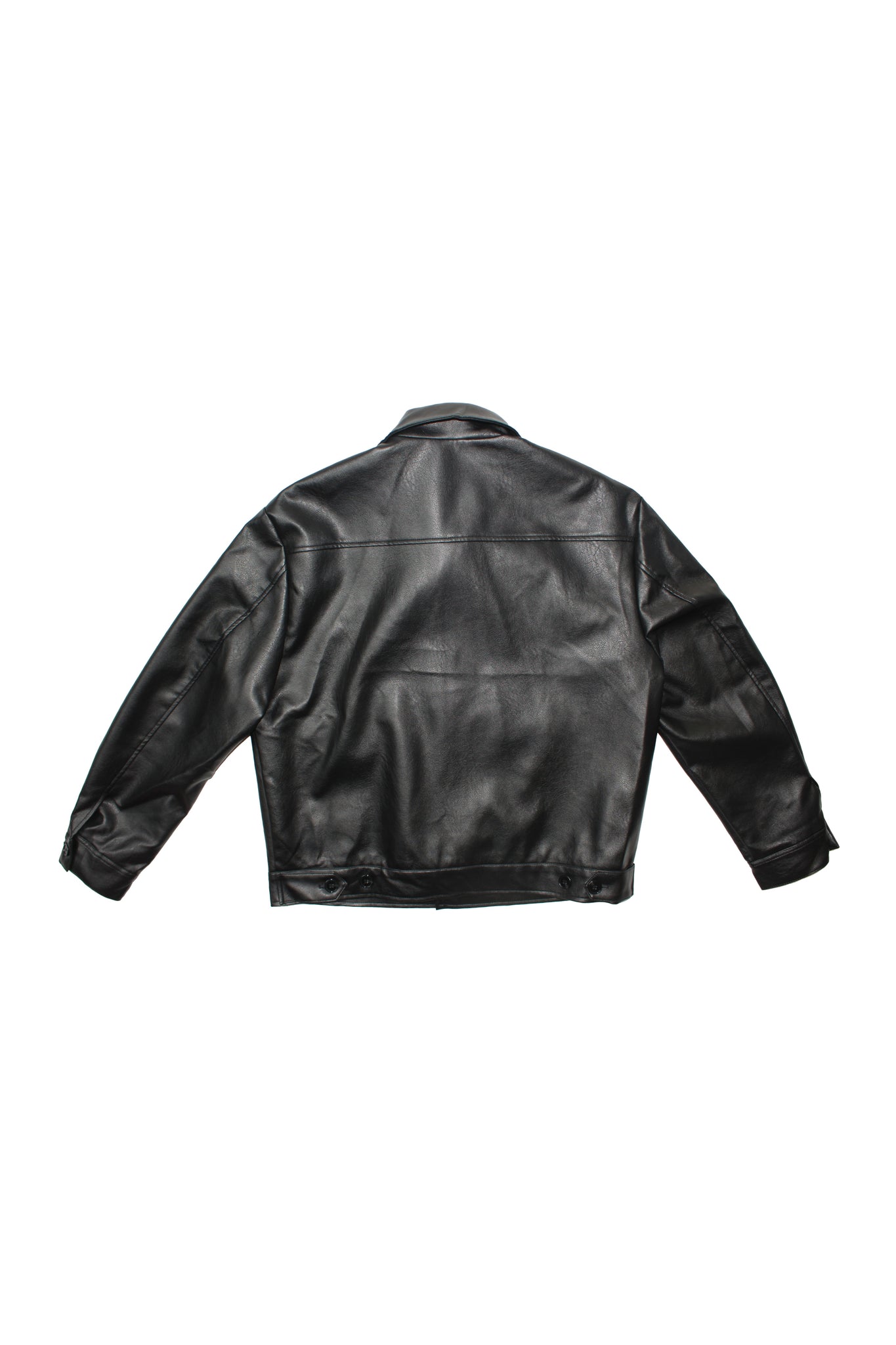 Murphy Pocket Faux Leather Jacket in Black