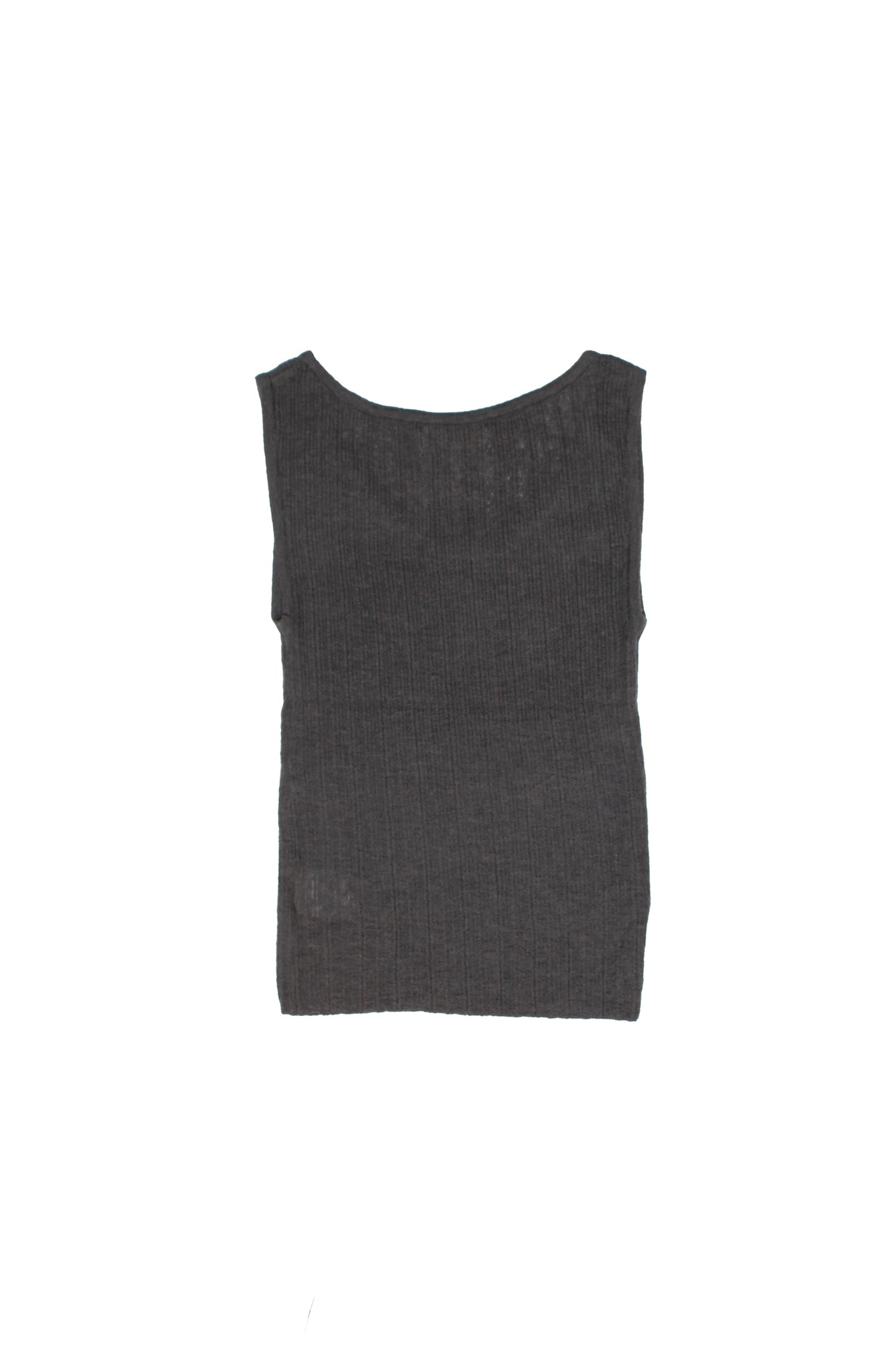 Rein Alpaca Ribbed Sleeveless Top in Charcoal