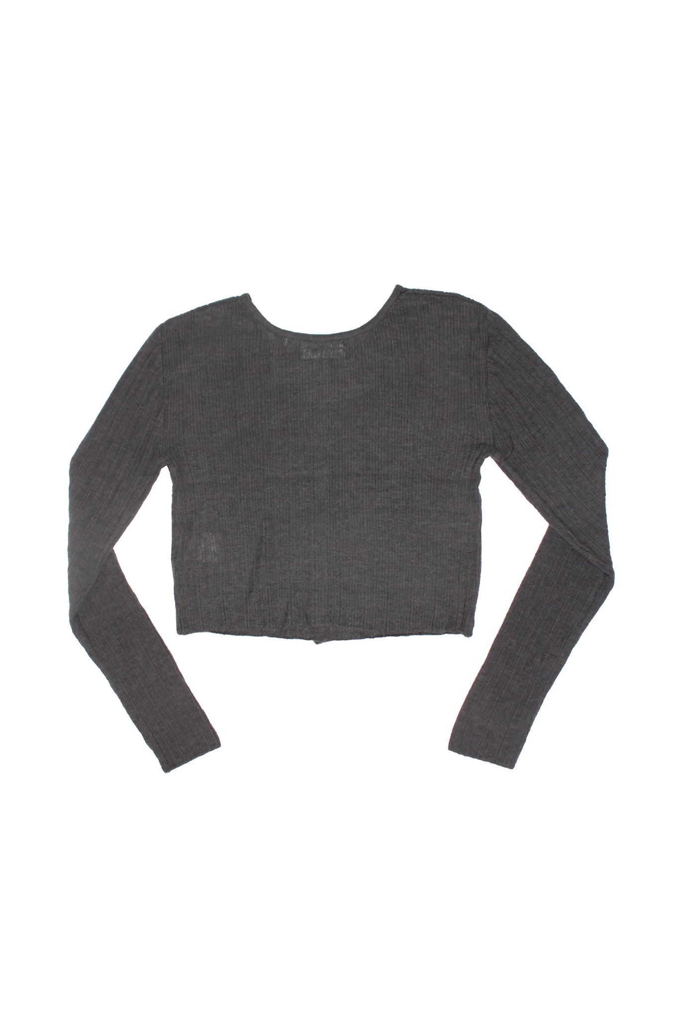 Rein Alpaca Ribbed Cardigan in Charcoal