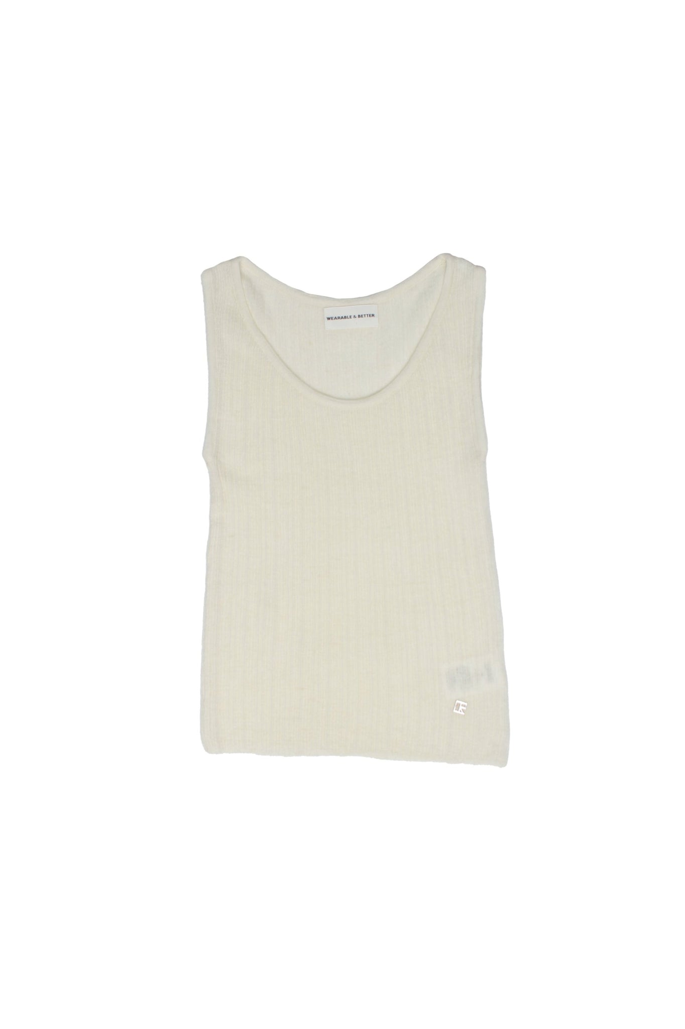 Rein Alpaca Ribbed Sleeveless Top in Ivory