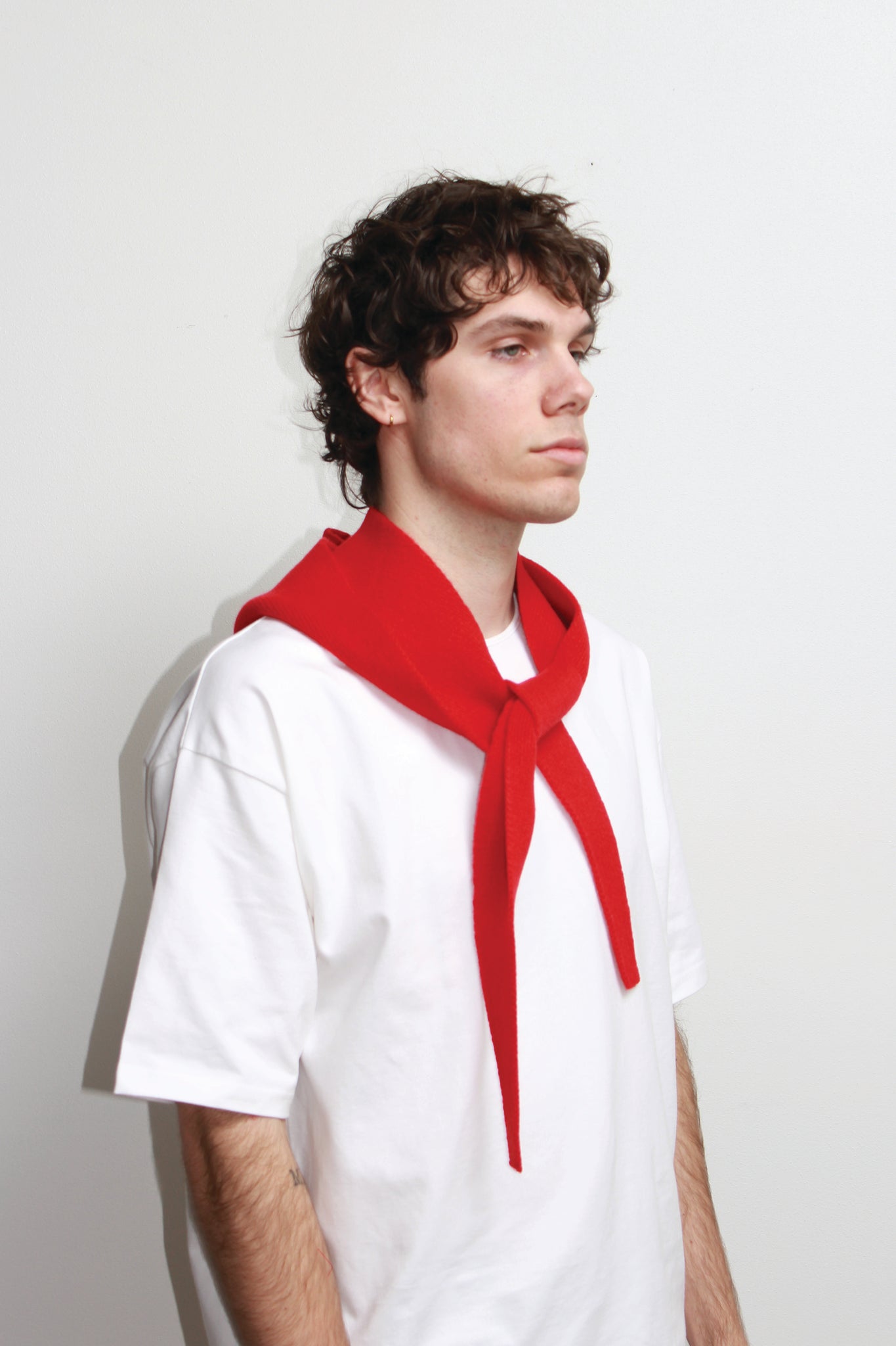 Andy Merino Wool Head Scarf in Red