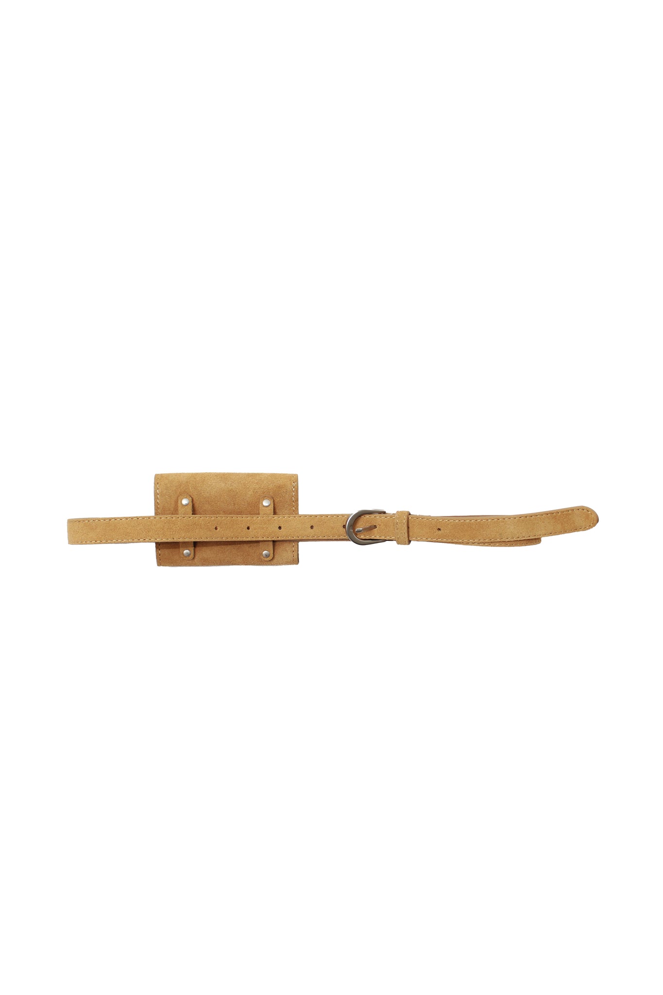 Suede Mini Bag Belt in Camel