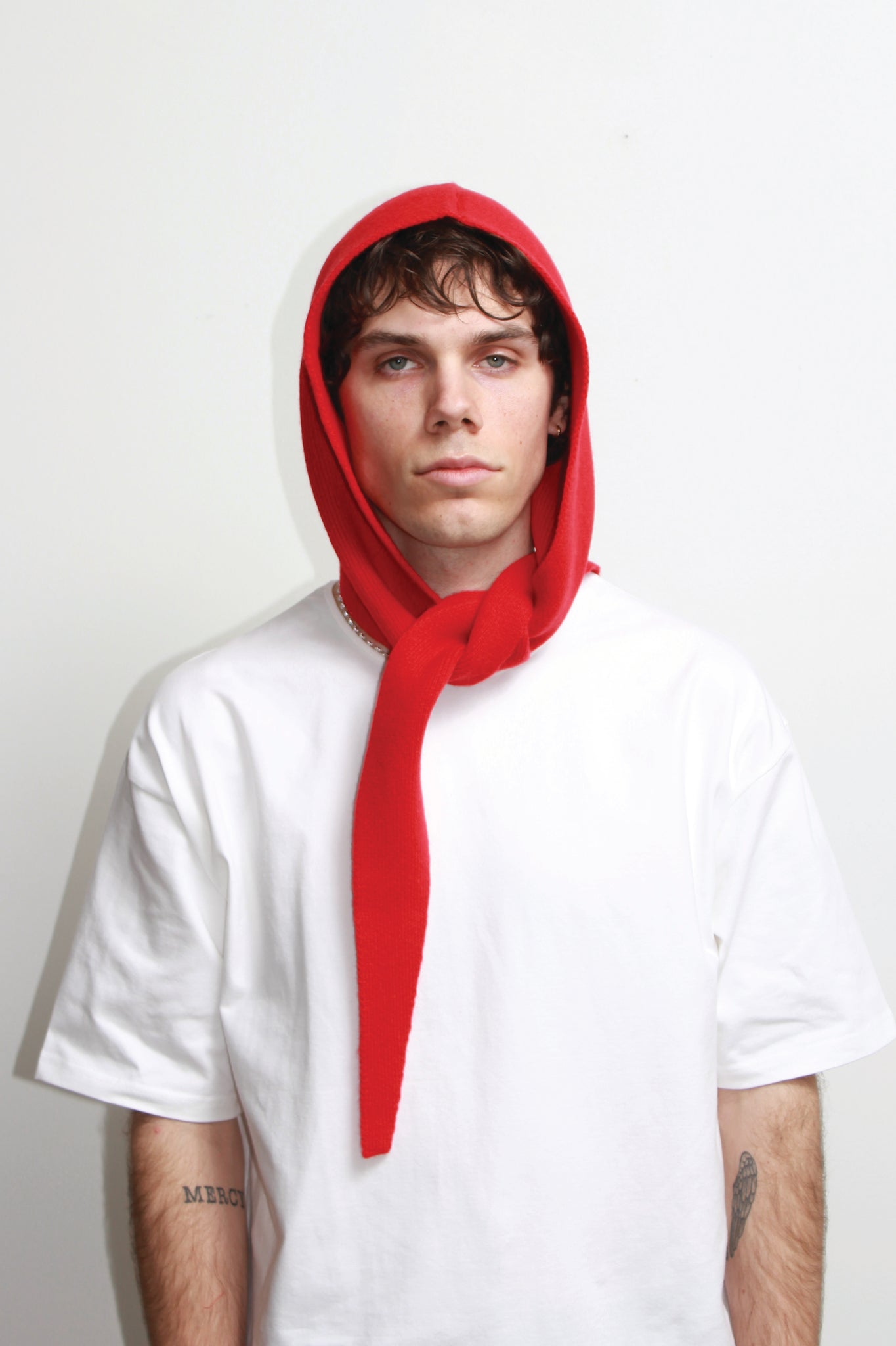 Andy Merino Wool Head Scarf in Red