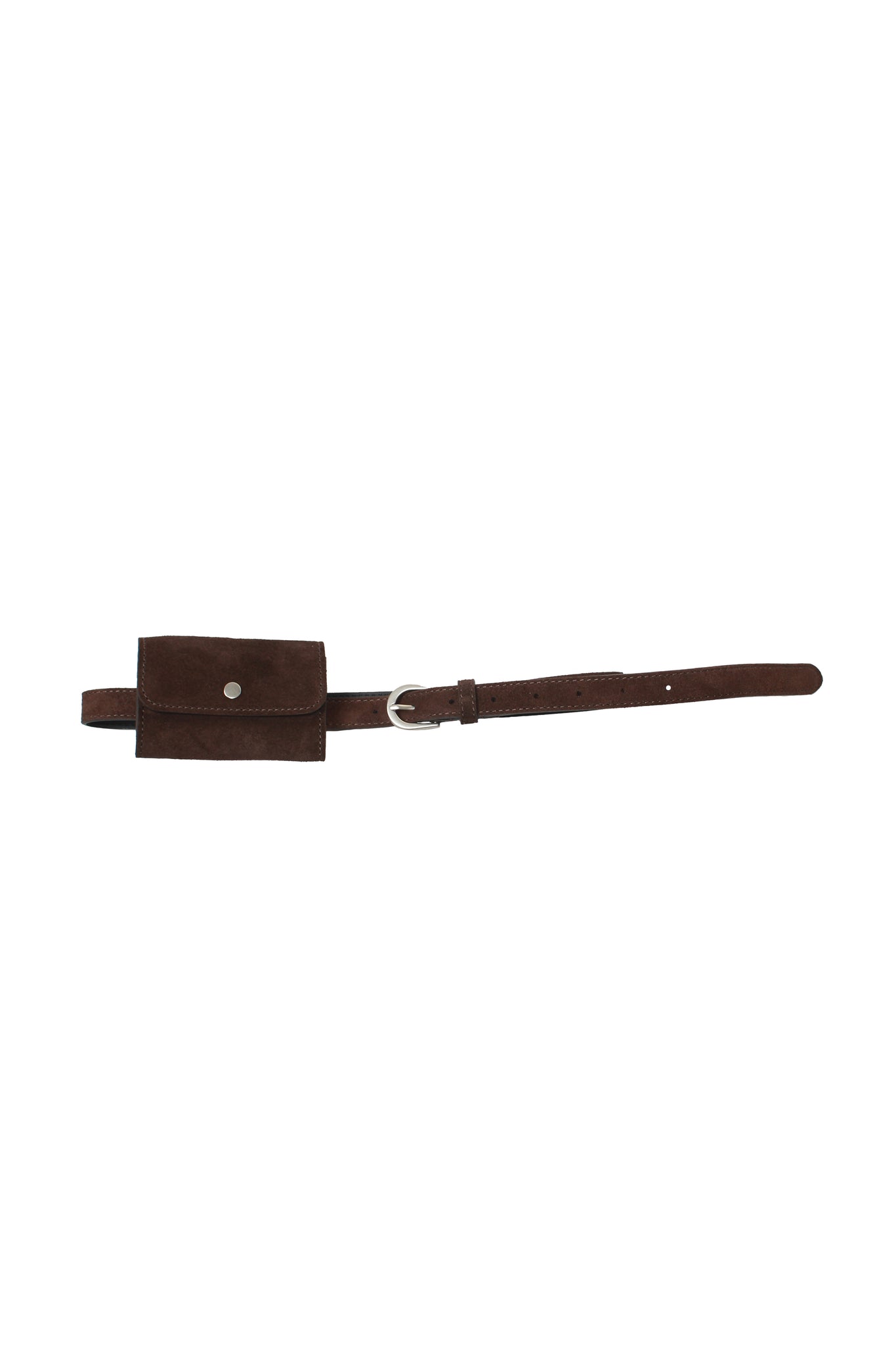 Suede Mini Bag Belt in Brown