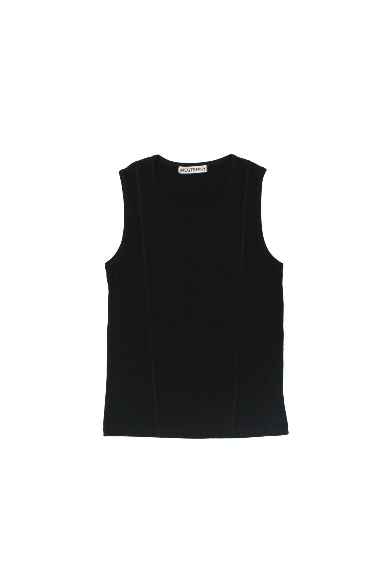 Mars Ribbed Tank Top in Black