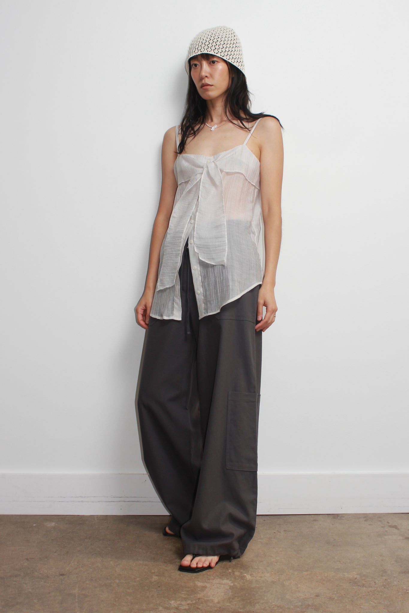 Pits Ribbon Blouse in Off White Stripe