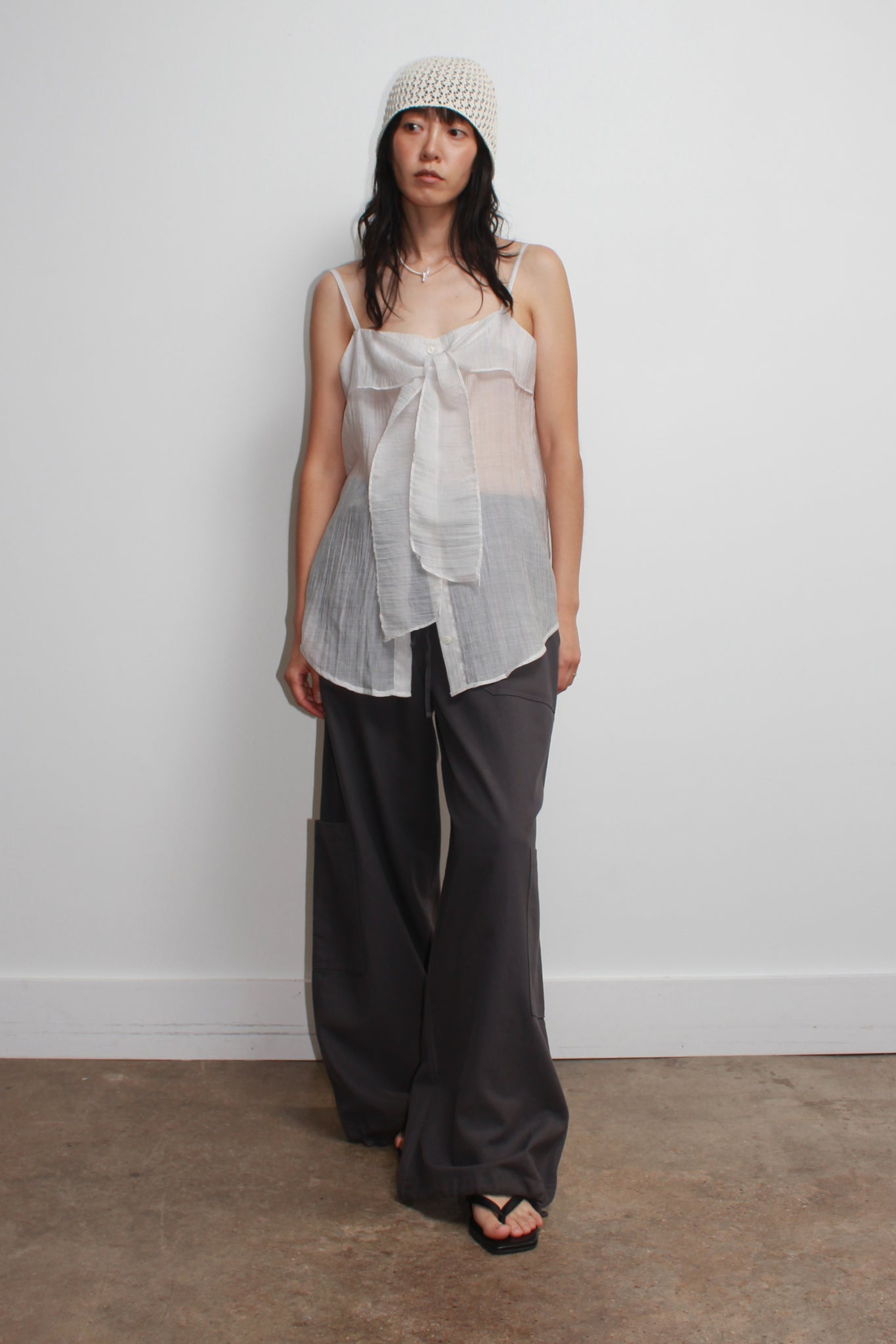 Pits Ribbon Blouse in Off White Stripe