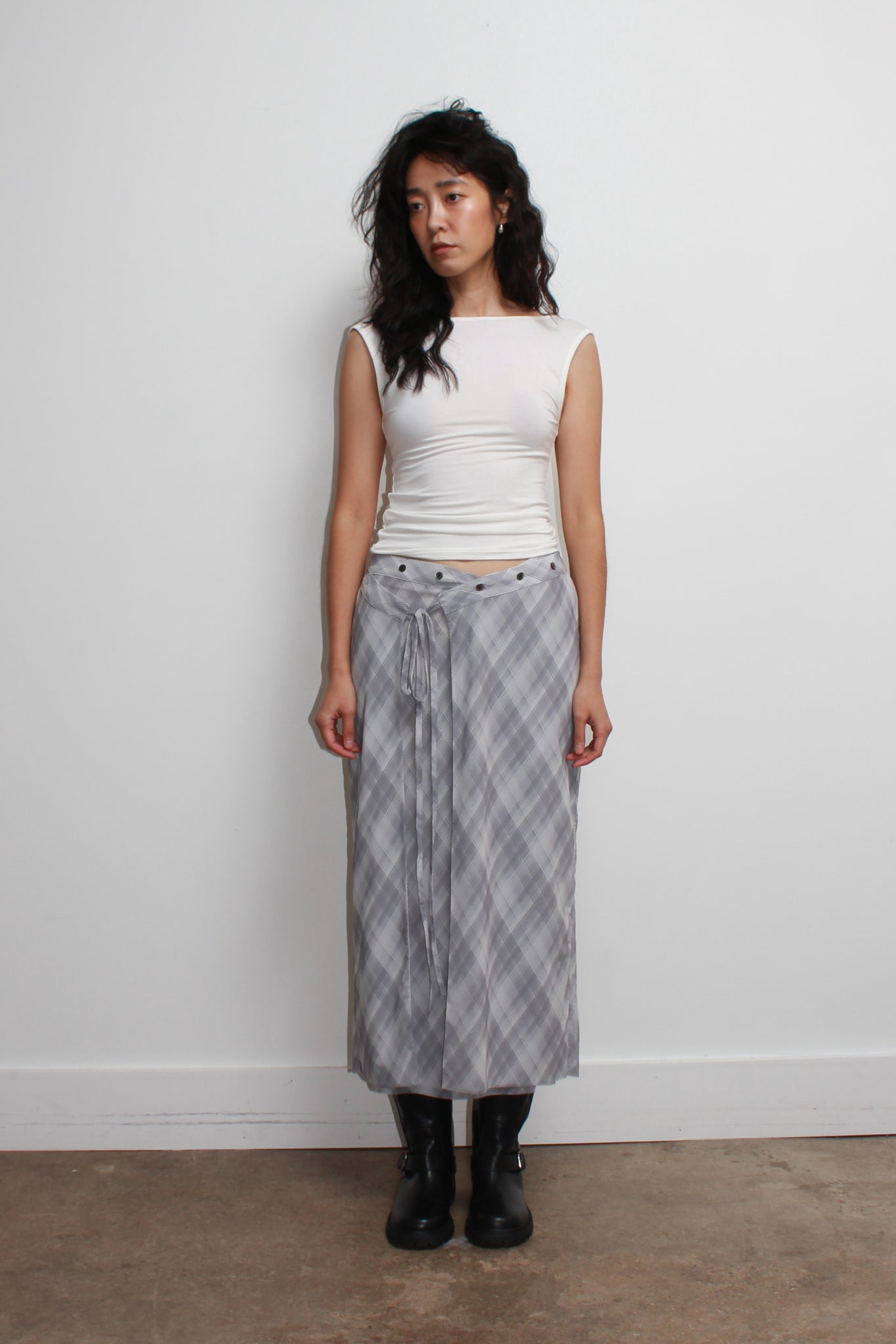 Touch Plaid Wrap Skirt
