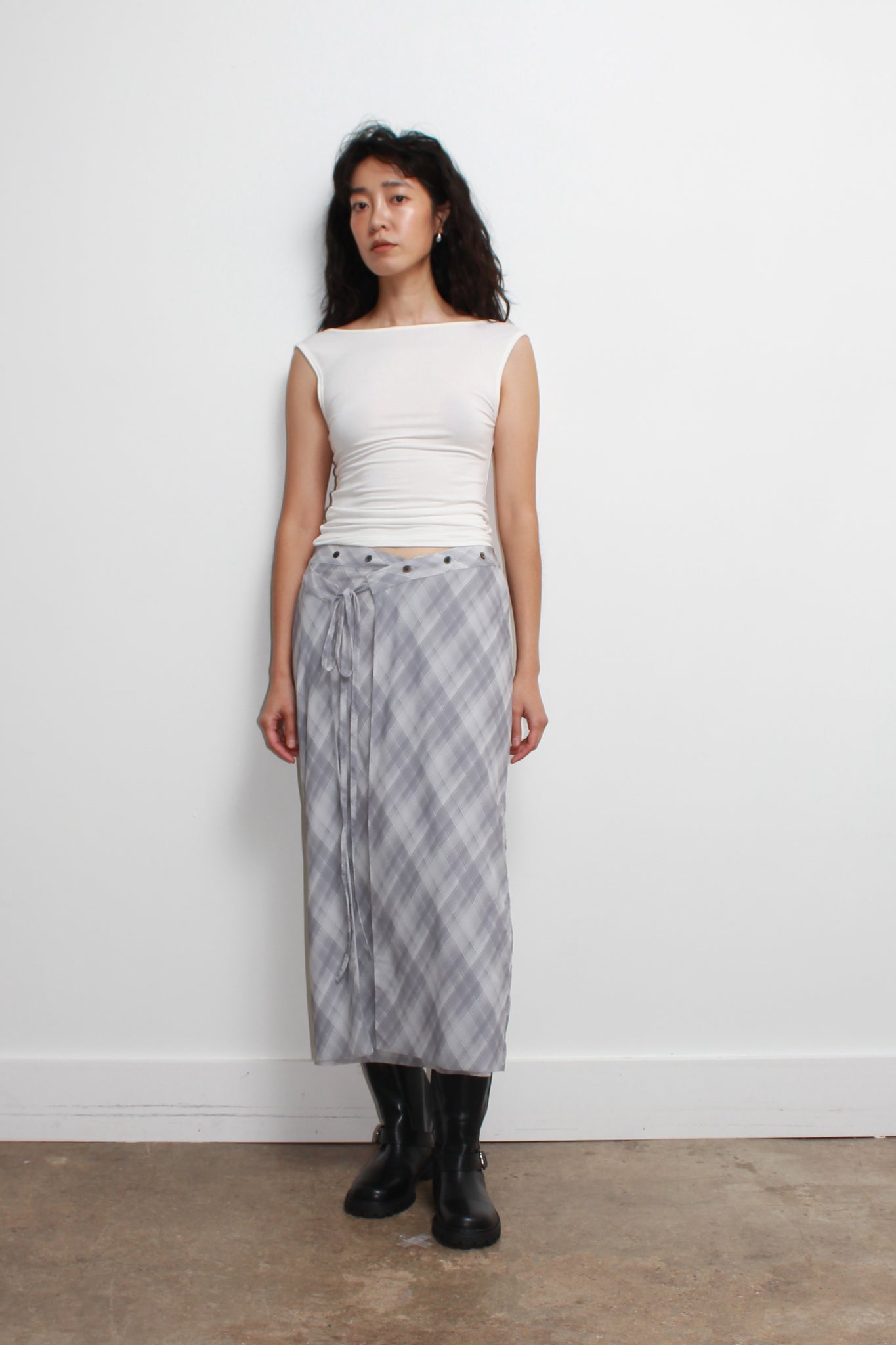 Touch Plaid Wrap Skirt