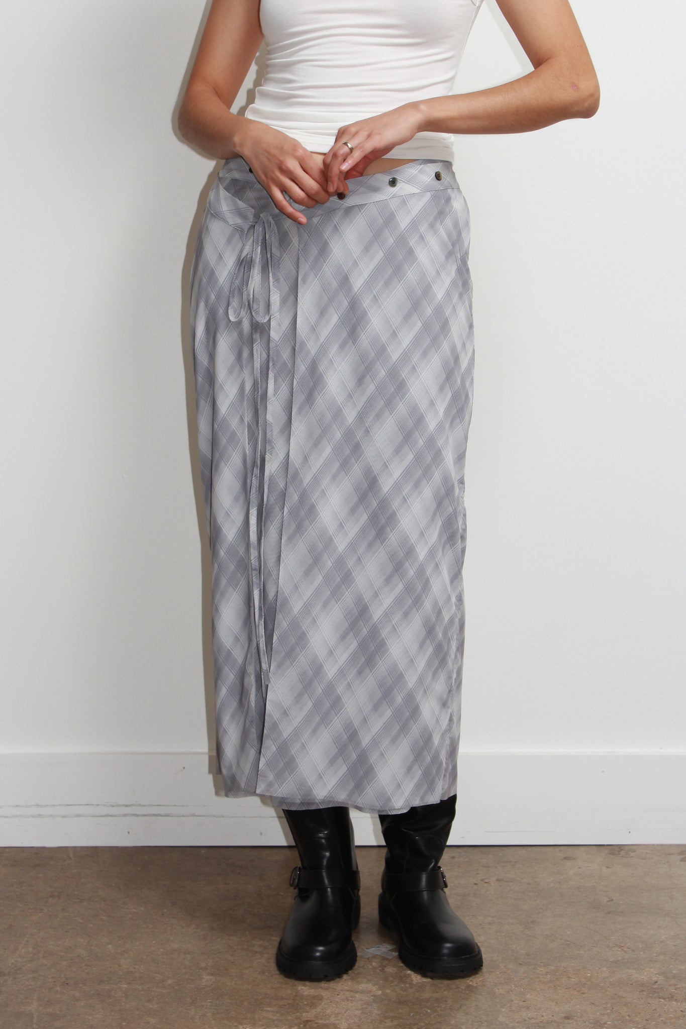 Touch Plaid Wrap Skirt