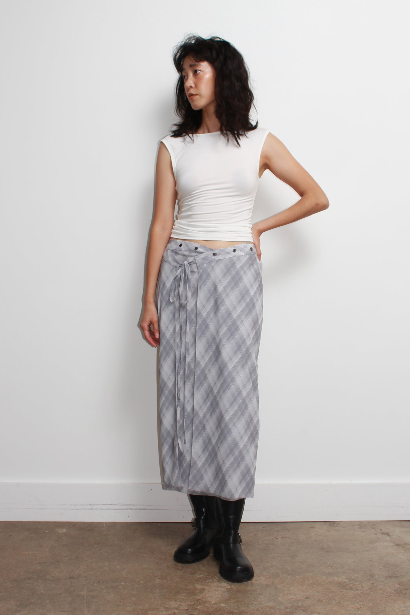 Touch Plaid Wrap Skirt