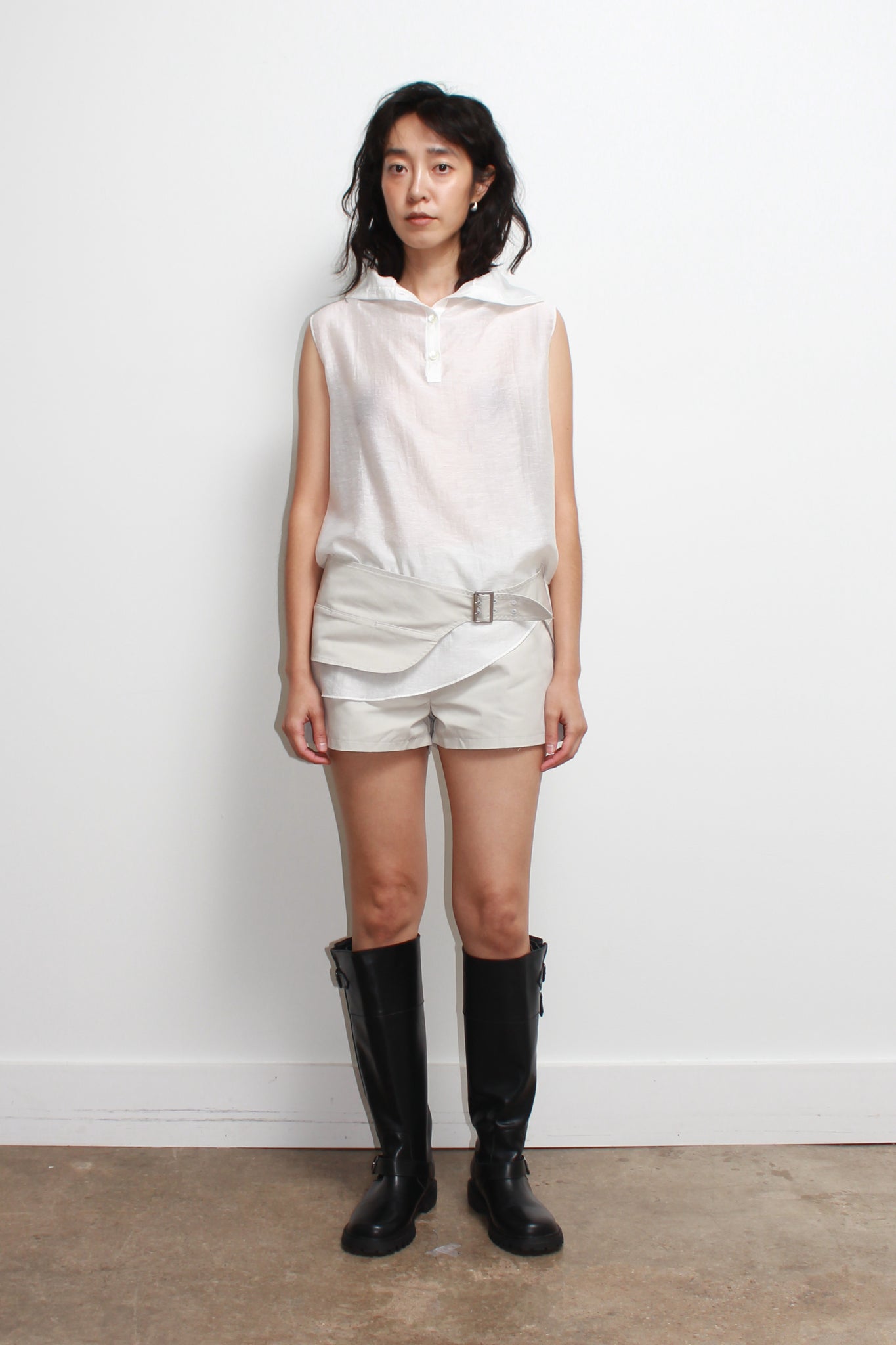 Pipin Mockneck Button Top
