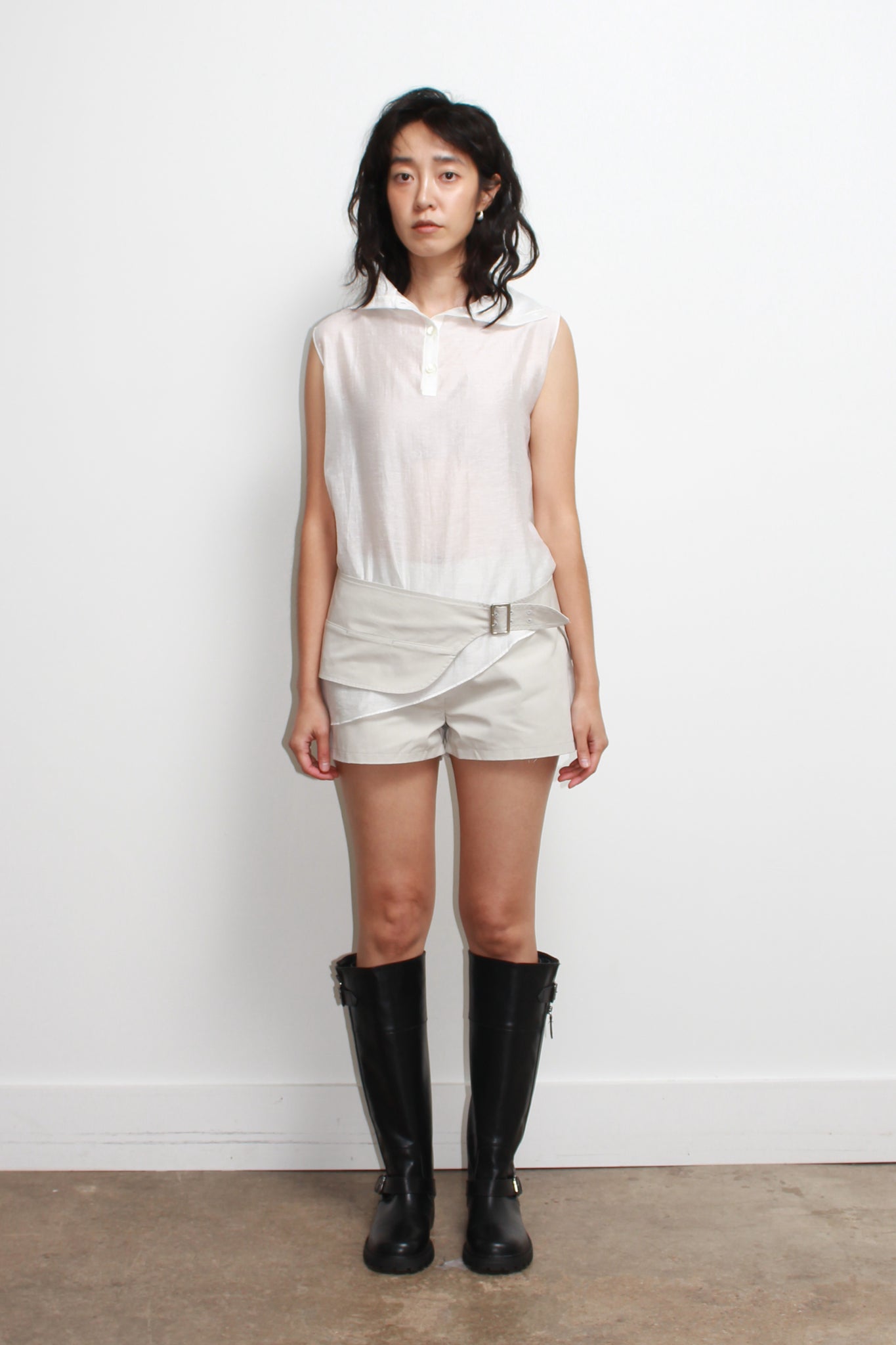 Pipin Mockneck Button Top