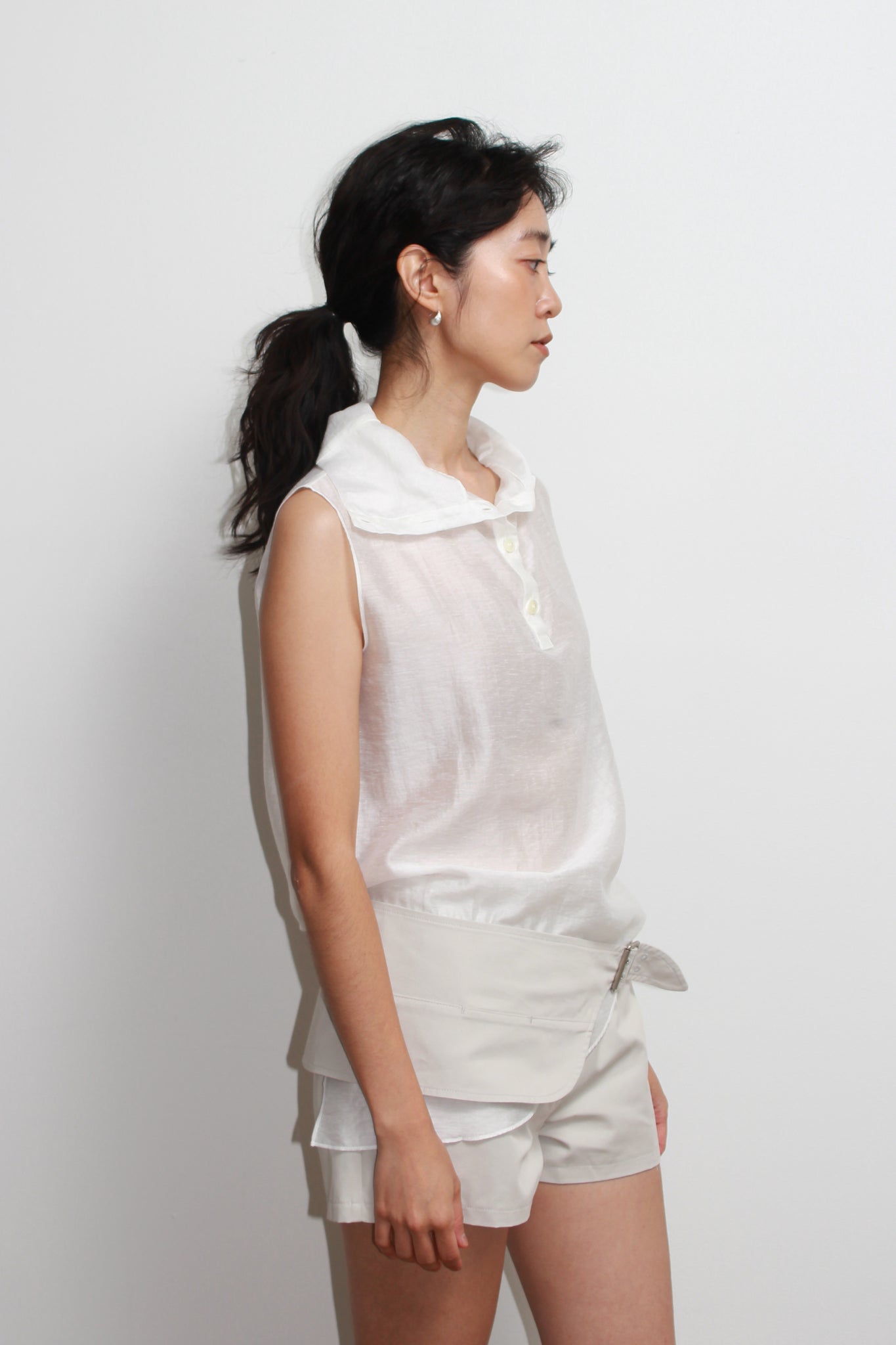 Pipin Mockneck Button Top