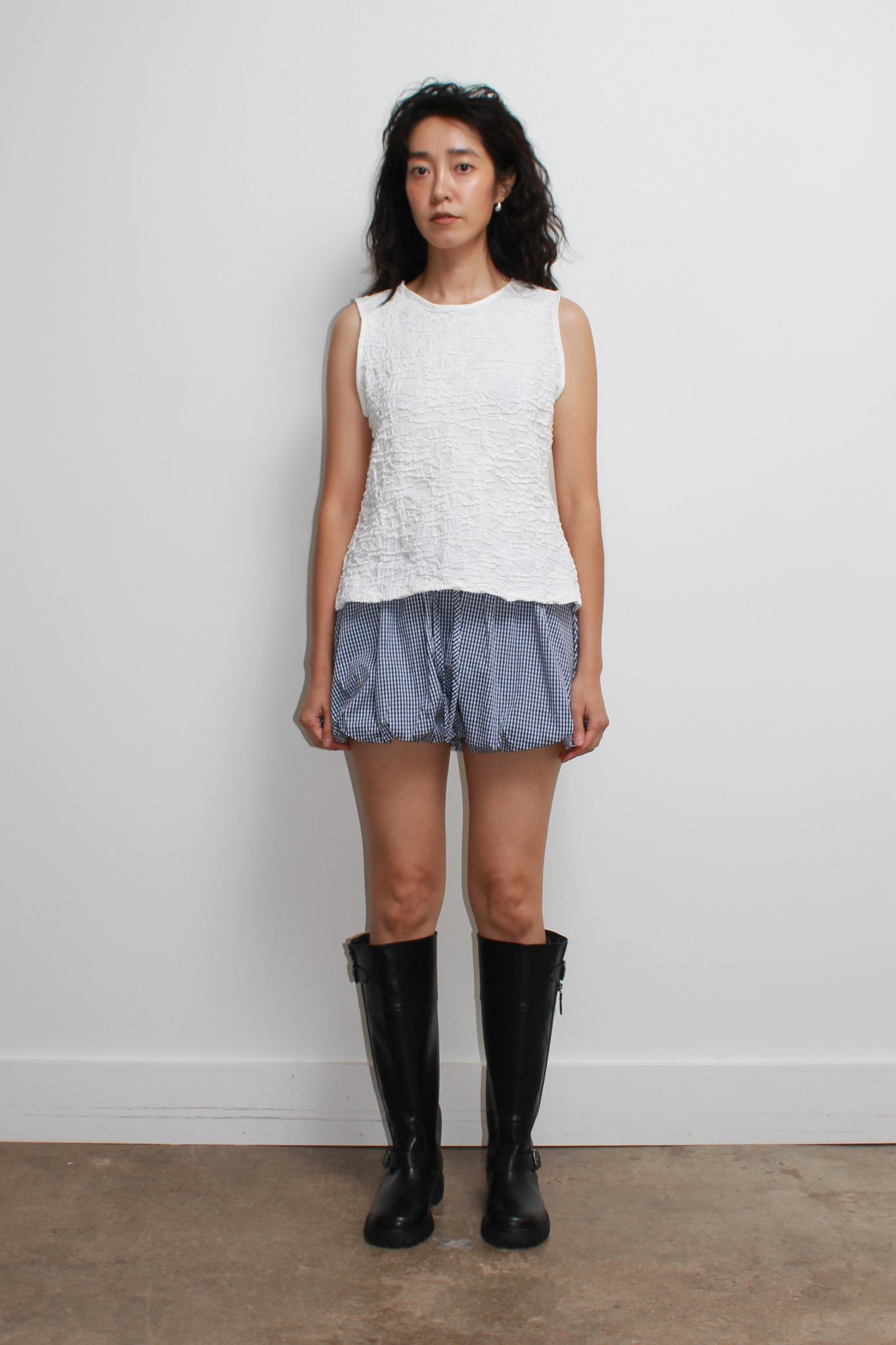Texture Back Ribbon Top in Pink