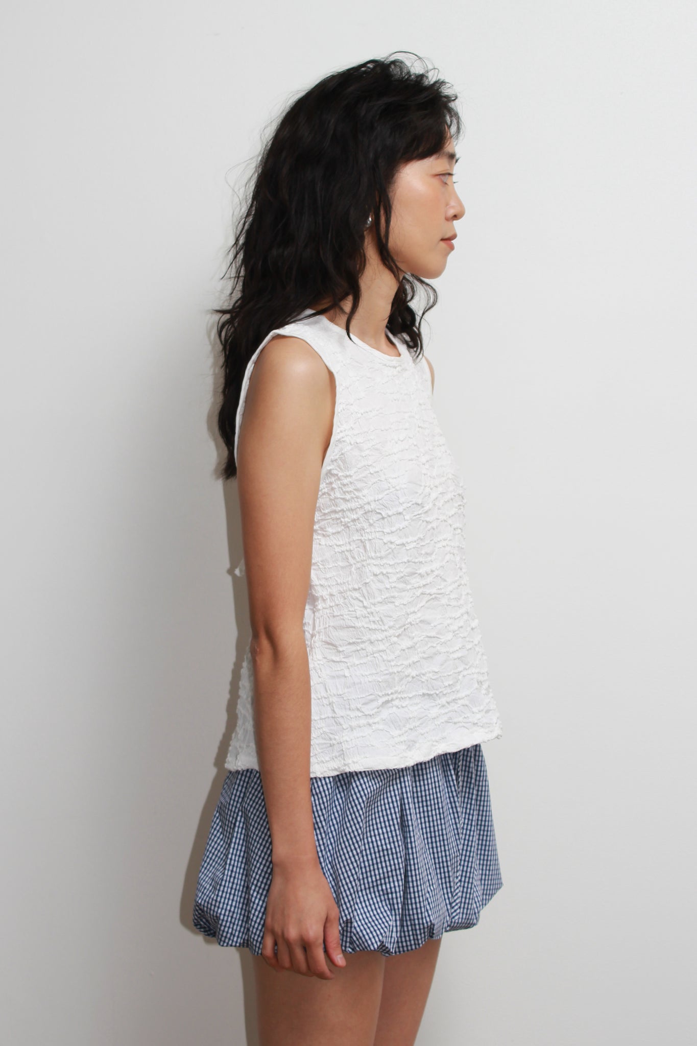 Texture Back Ribbon Top in Pink