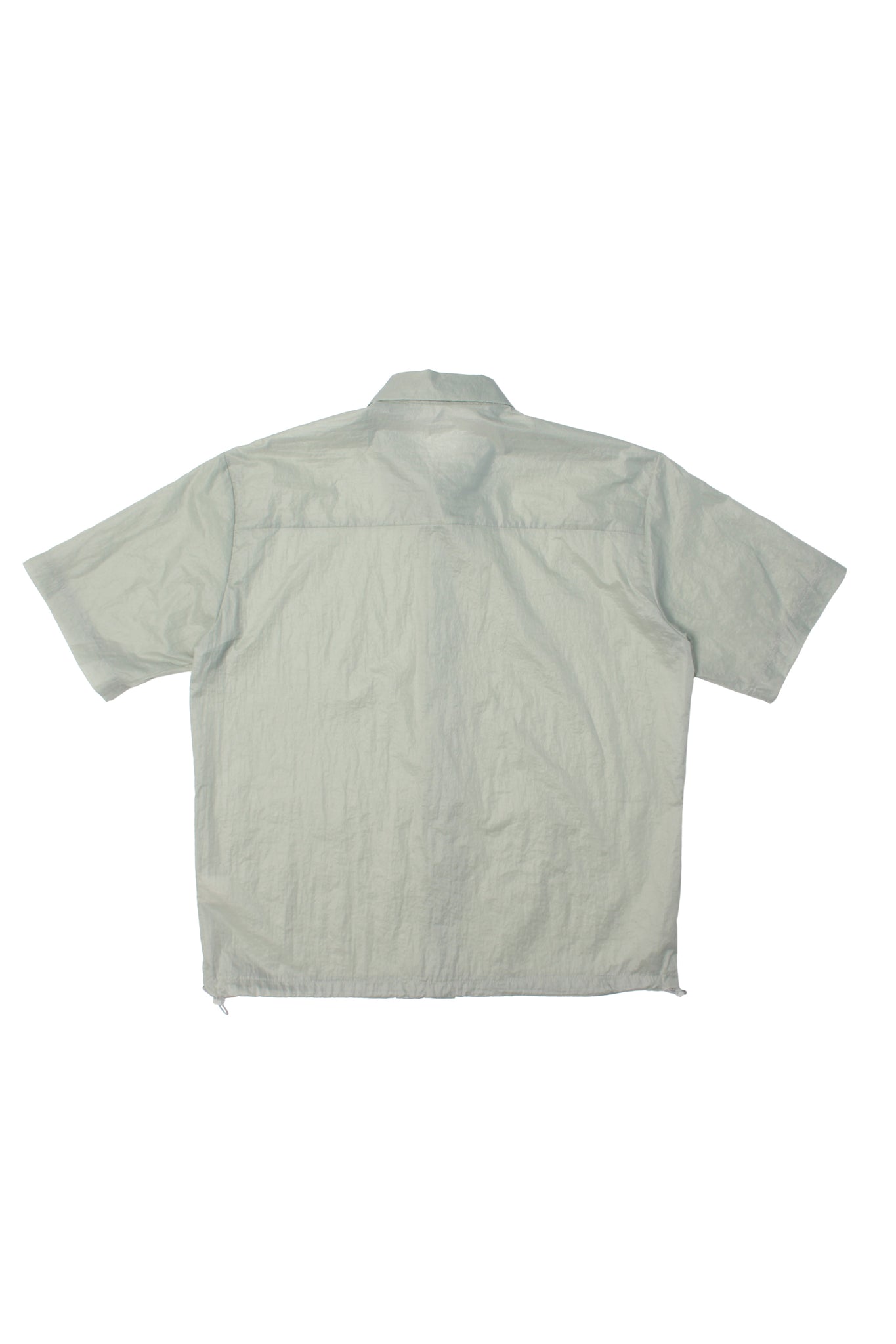 Glossy Short Sleeve Shirt in Mint Grey