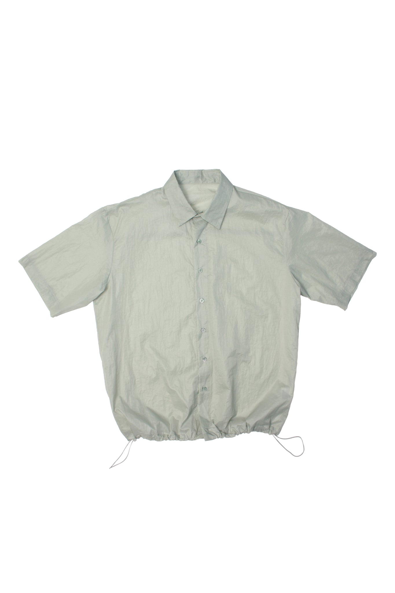 Glossy Short Sleeve Shirt in Mint Grey
