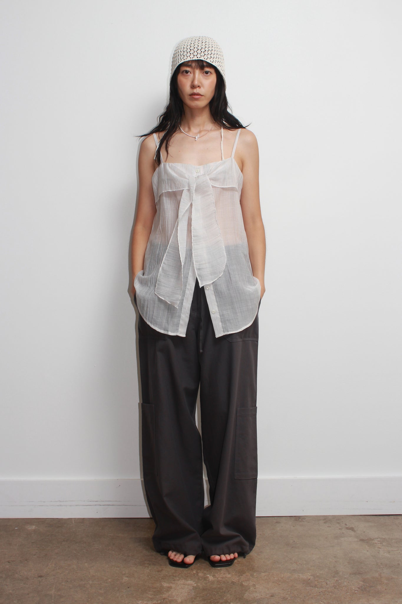 Pits Ribbon Blouse in Off White Stripe