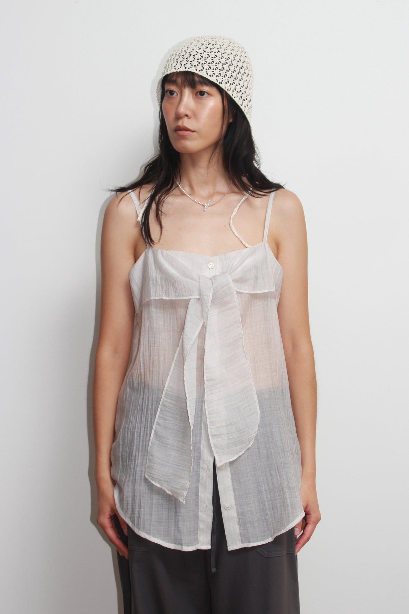 Pits Ribbon Blouse in Off White Stripe