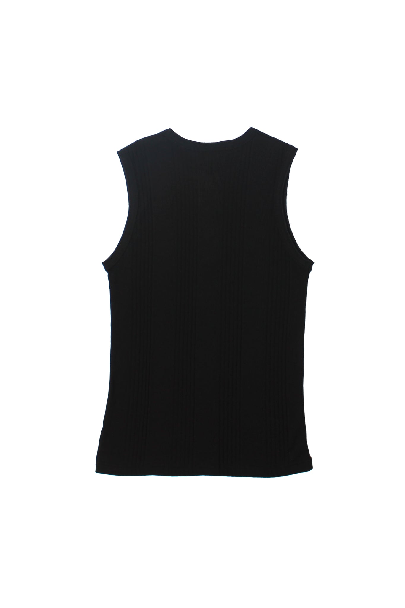 Henley Neck Sleeveless Top in Black