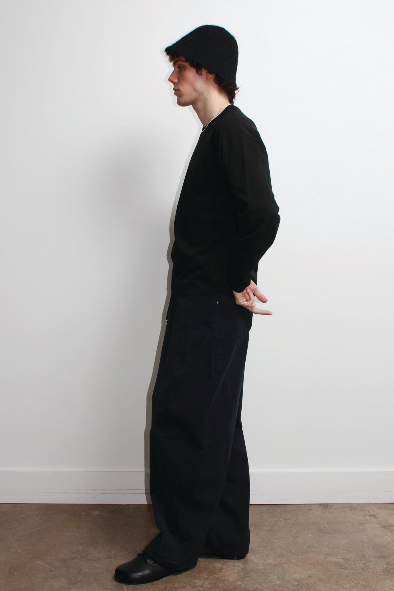 Fuzzy Buckle Bucket Hat in Black