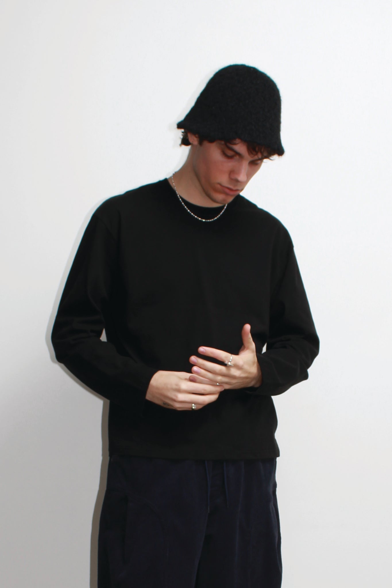 Fuzzy Buckle Bucket Hat in Black