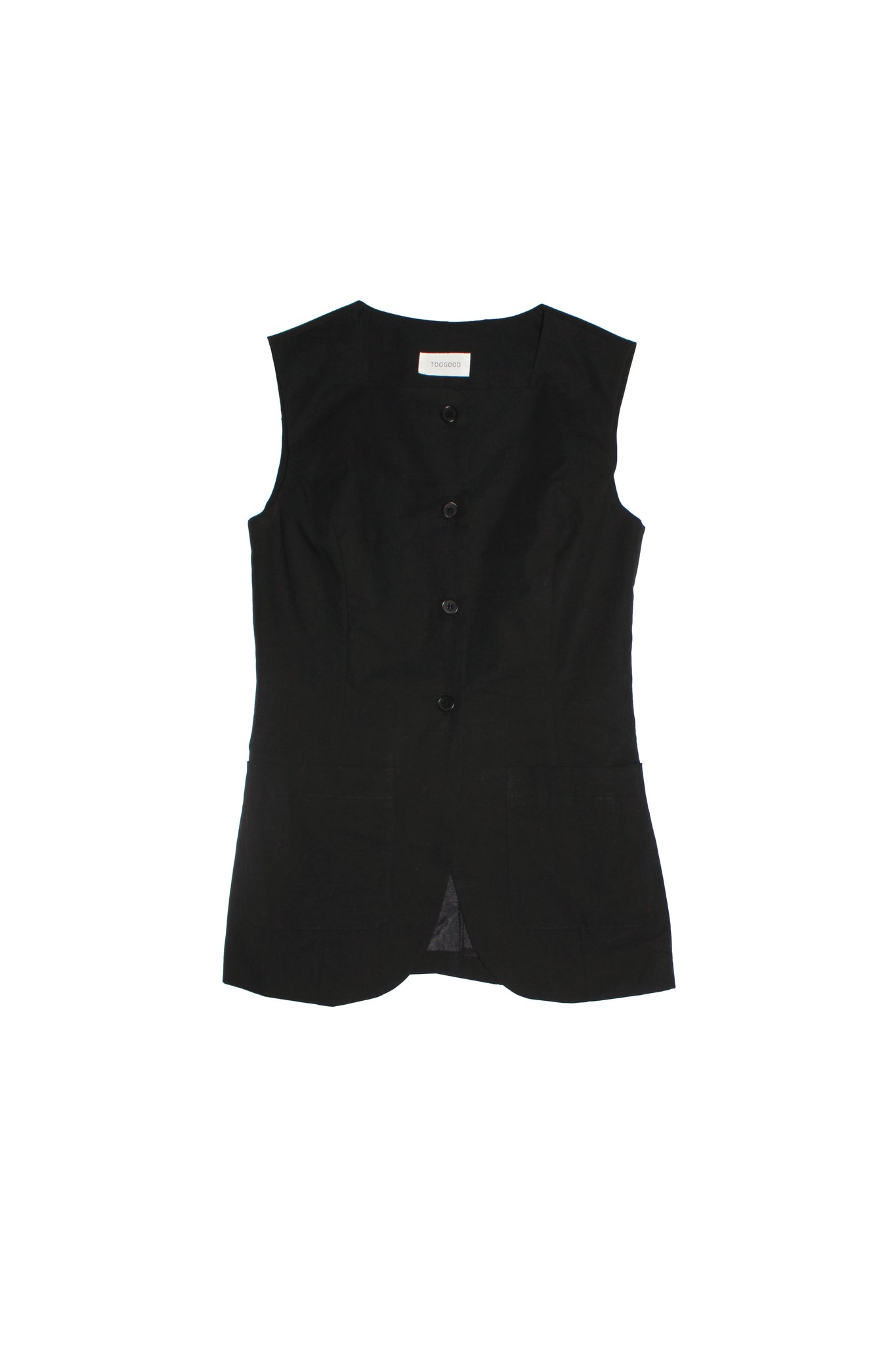 Pepper Linen Vest in Black