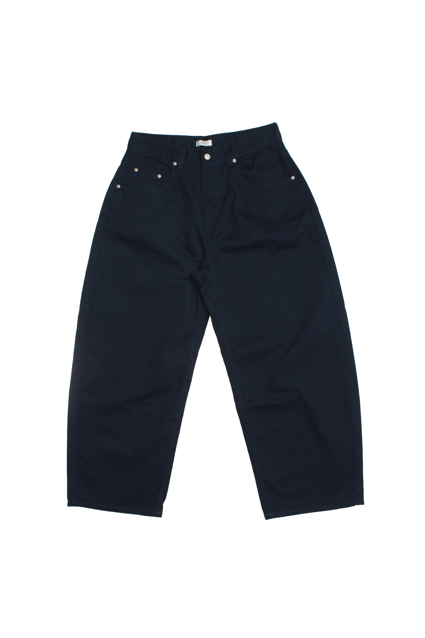 Wide Cotton Pants in Navy