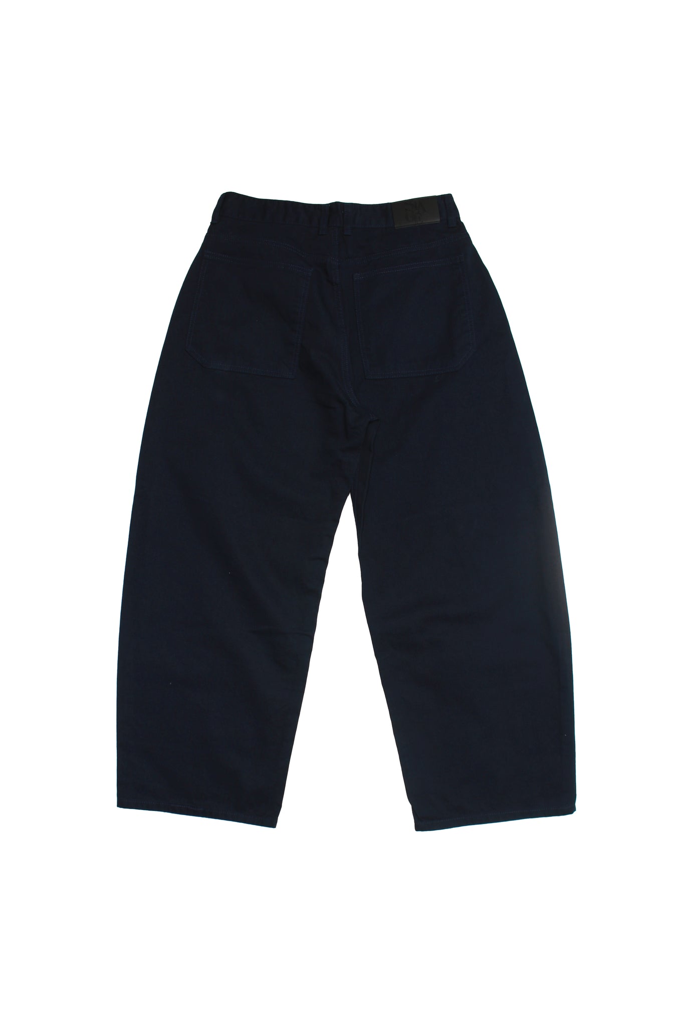 Wide Cotton Pants in Navy