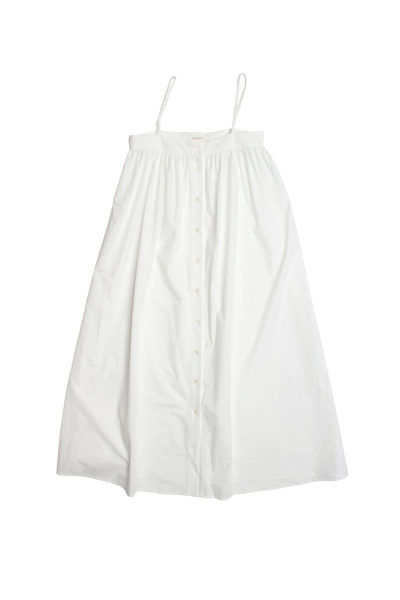 Luff Button Down Dress in White